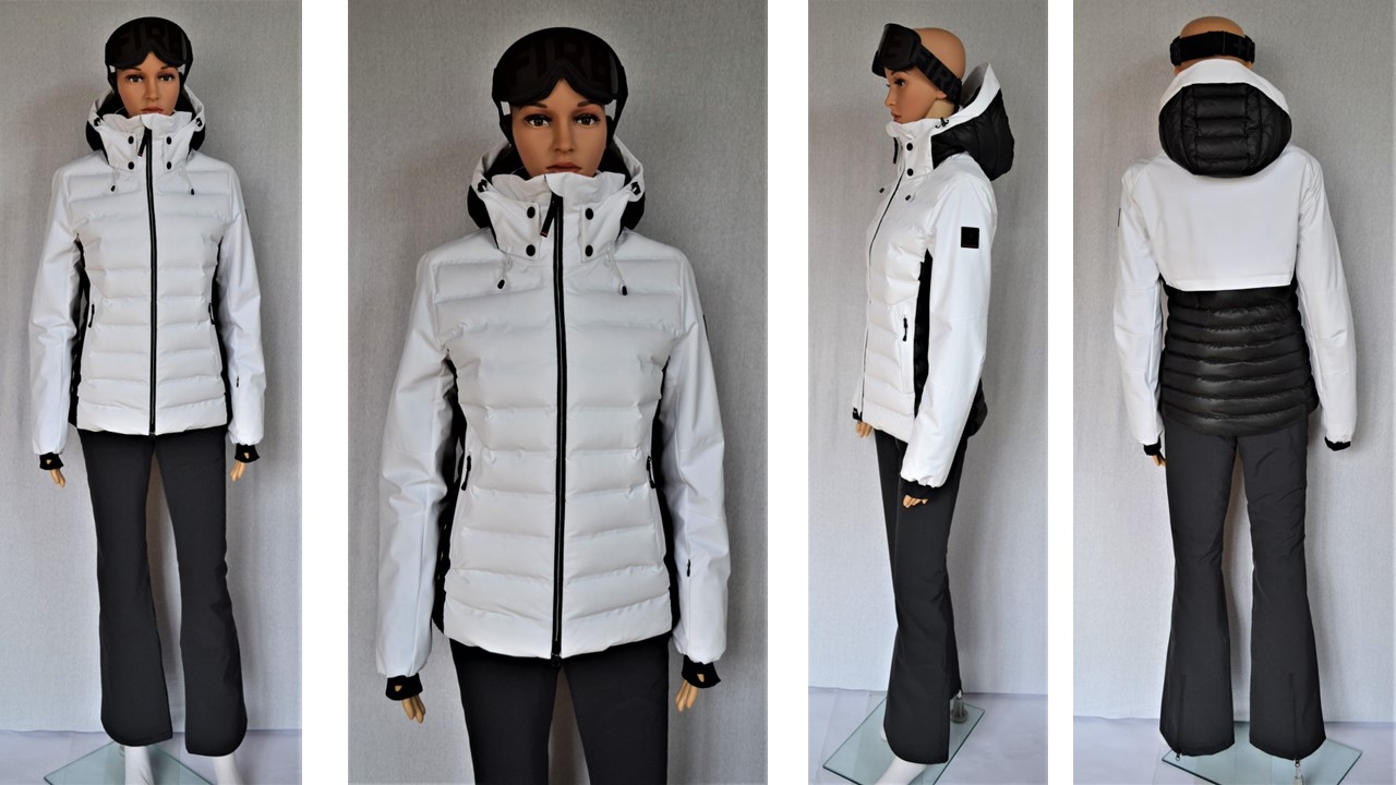 BOGNER FIRE+ICE JANKA DAMEN SKIJACKE SCHWARZ-WEIß Gr 44 XL NEU