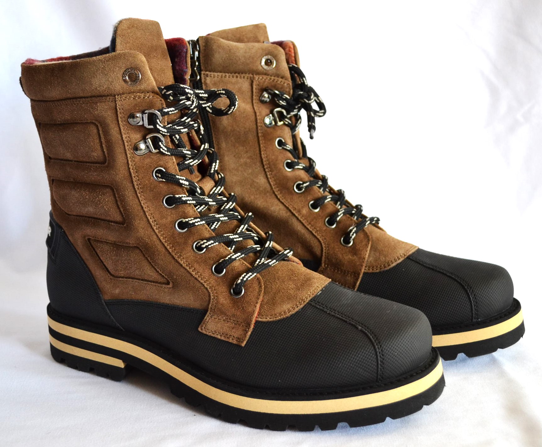BOGNER HERREN COUCHEVEL WILDLEDER BOOTS STIEFEL BRAUN Gr 44 NEU OVP