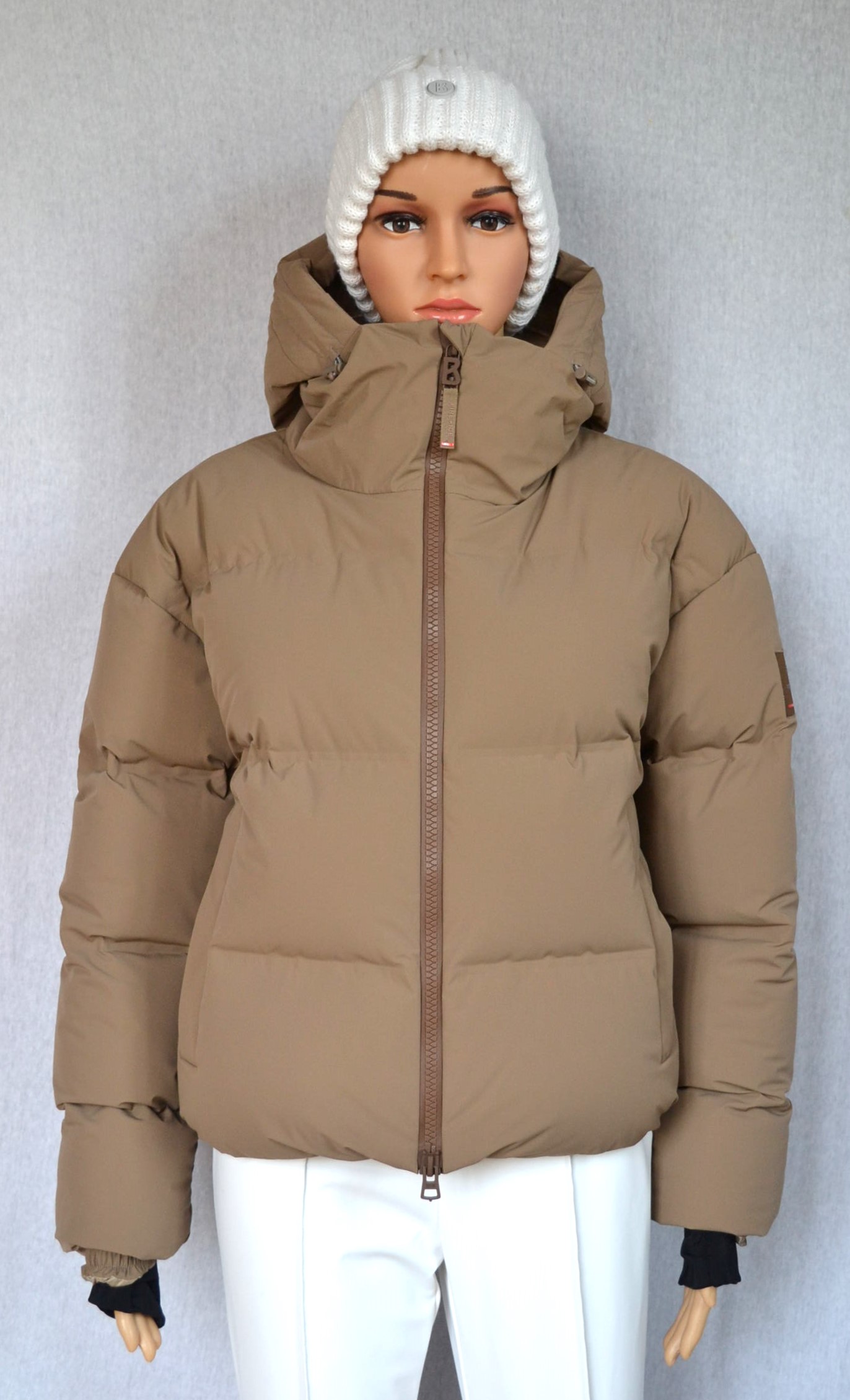 BOGNER FIRE+ICE NEILA DAMEN DAUNEN SKIJACKE BEIGE KARAMELL Gr 36 S NEU – Bild 3