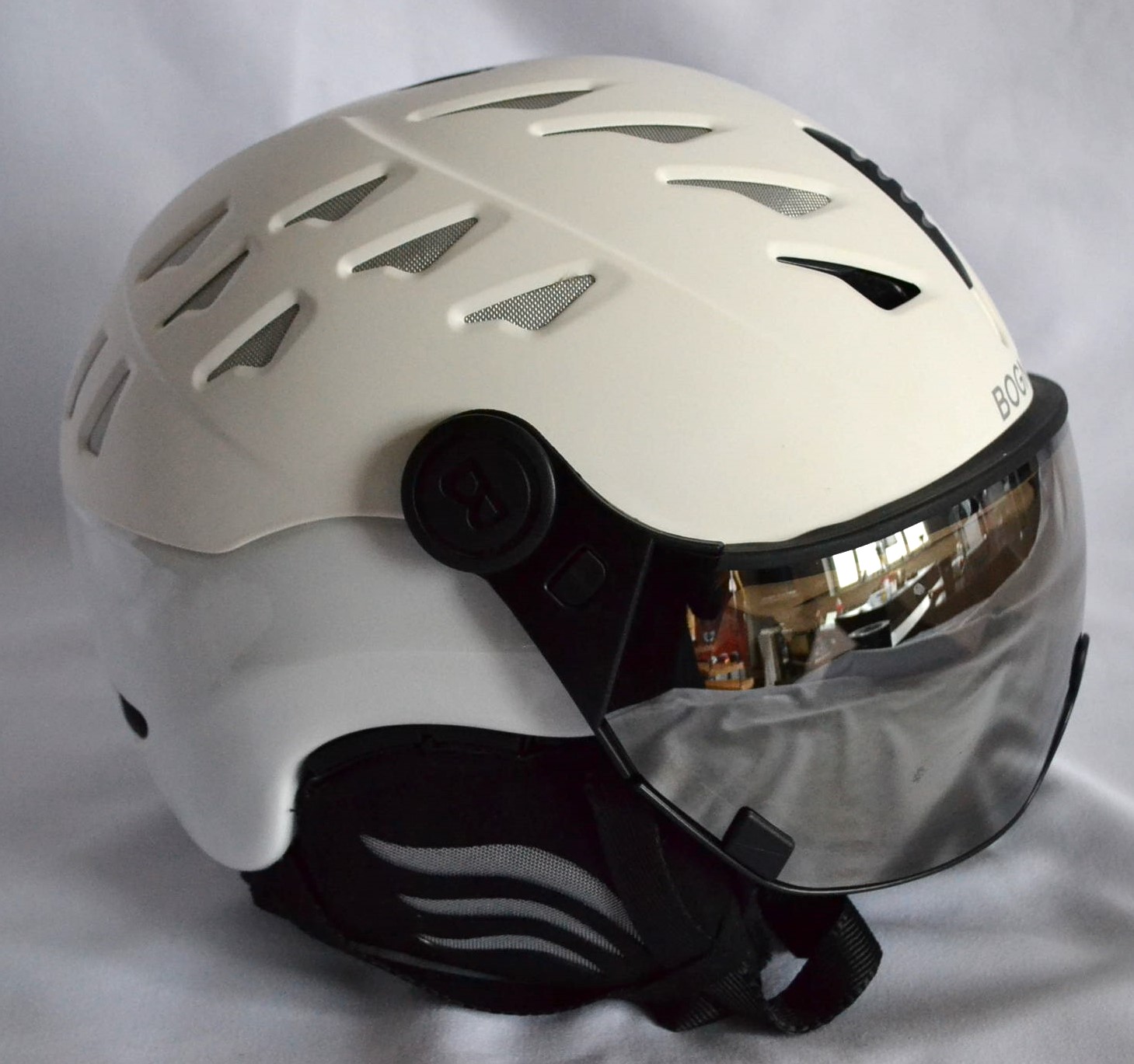 BOGNER ST. MORITZ SKIHELM MIT 007 VISIER SKI HERREN DAMEN HELMET WEIß Gr M 56-58 cm NEU OVP – Bild 3