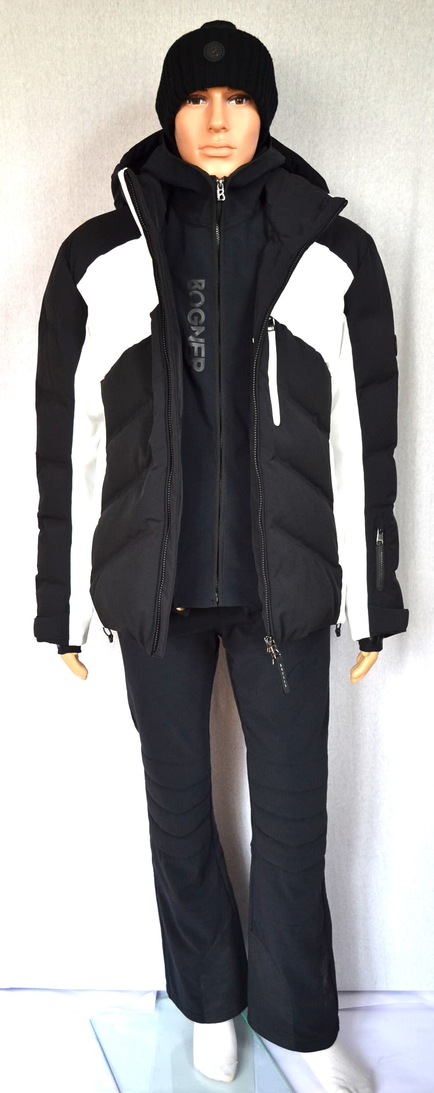 BOGNER HERREN SET SKIANZUG JERVIS HERREN DAUNEN SKIJACKE MIT INLAYER SCHWARZ-WEIß + SKIHOSE TIM SCHWARZ Gr 50 L NEU – Bild 24