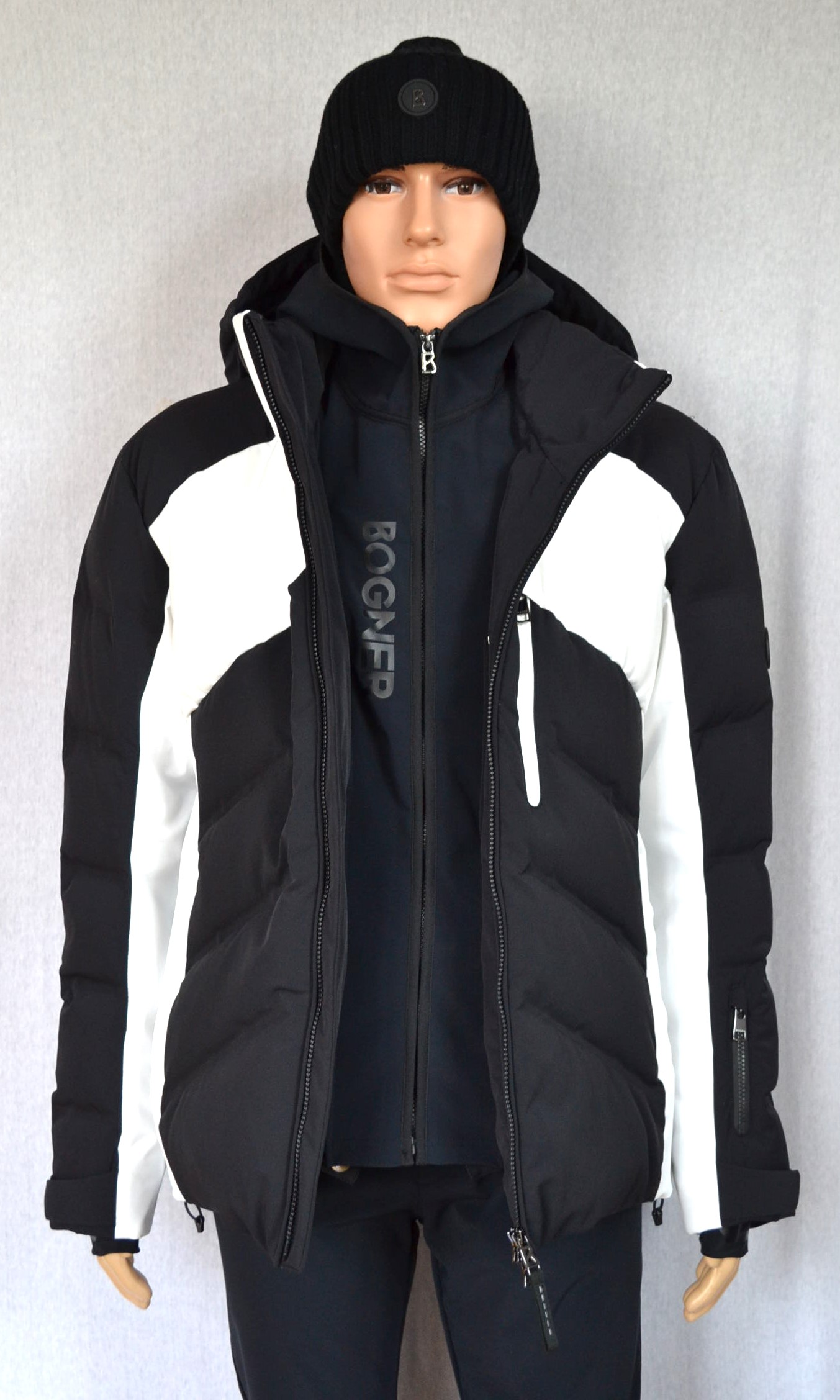 BOGNER HERREN SET SKIANZUG JERVIS HERREN DAUNEN SKIJACKE MIT INLAYER SCHWARZ-WEIß + SKIHOSE TIM SCHWARZ Gr 50 L NEU – Bild 25