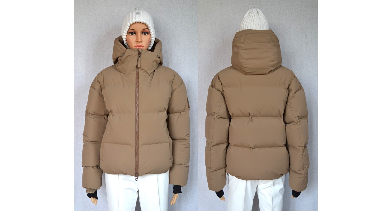 BOGNER FIRE+ICE NEILA DAMEN DAUNEN SKIJACKE BEIGE KARAMELL Gr 36 S NEU