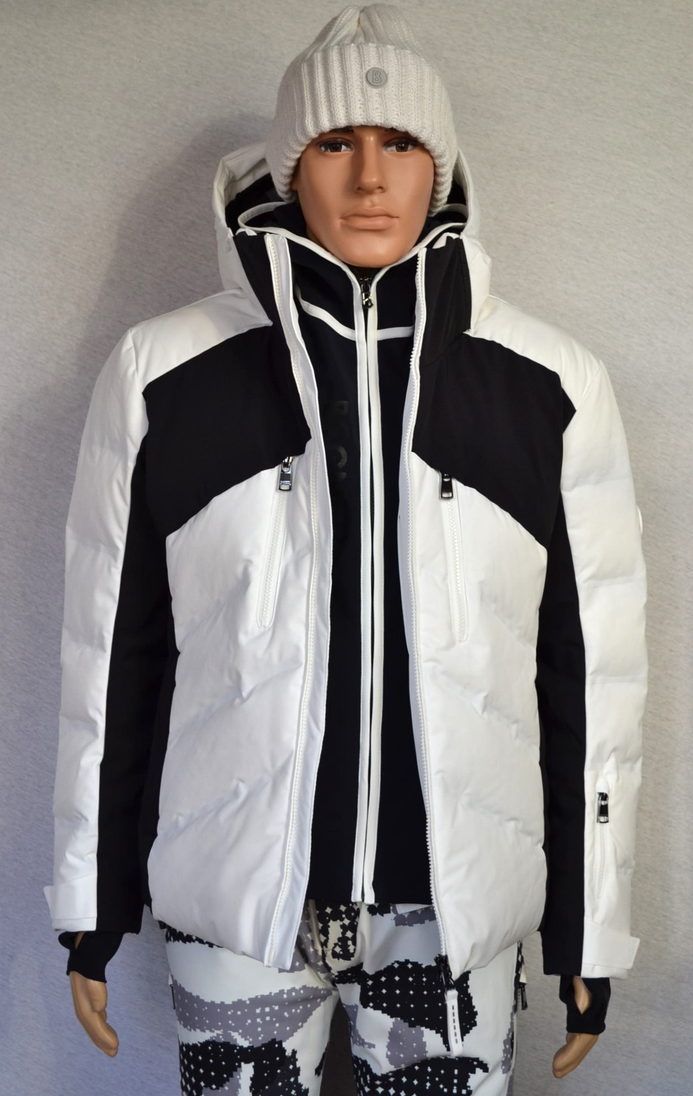 BOGNER JERVIS HERREN DAUNEN SKIJACKE SCHWARZ-WEIß STRETCH Gr 48 52 M XL NEU – Bild 3