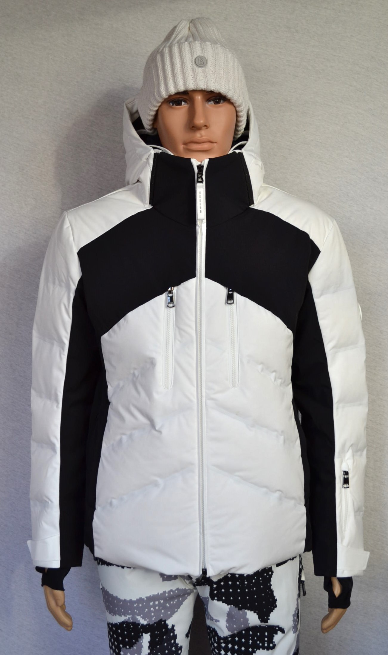 BOGNER JERVIS HERREN DAUNEN SKIJACKE SCHWARZ-WEIß STRETCH Gr 48 52 M XL NEU – Bild 4