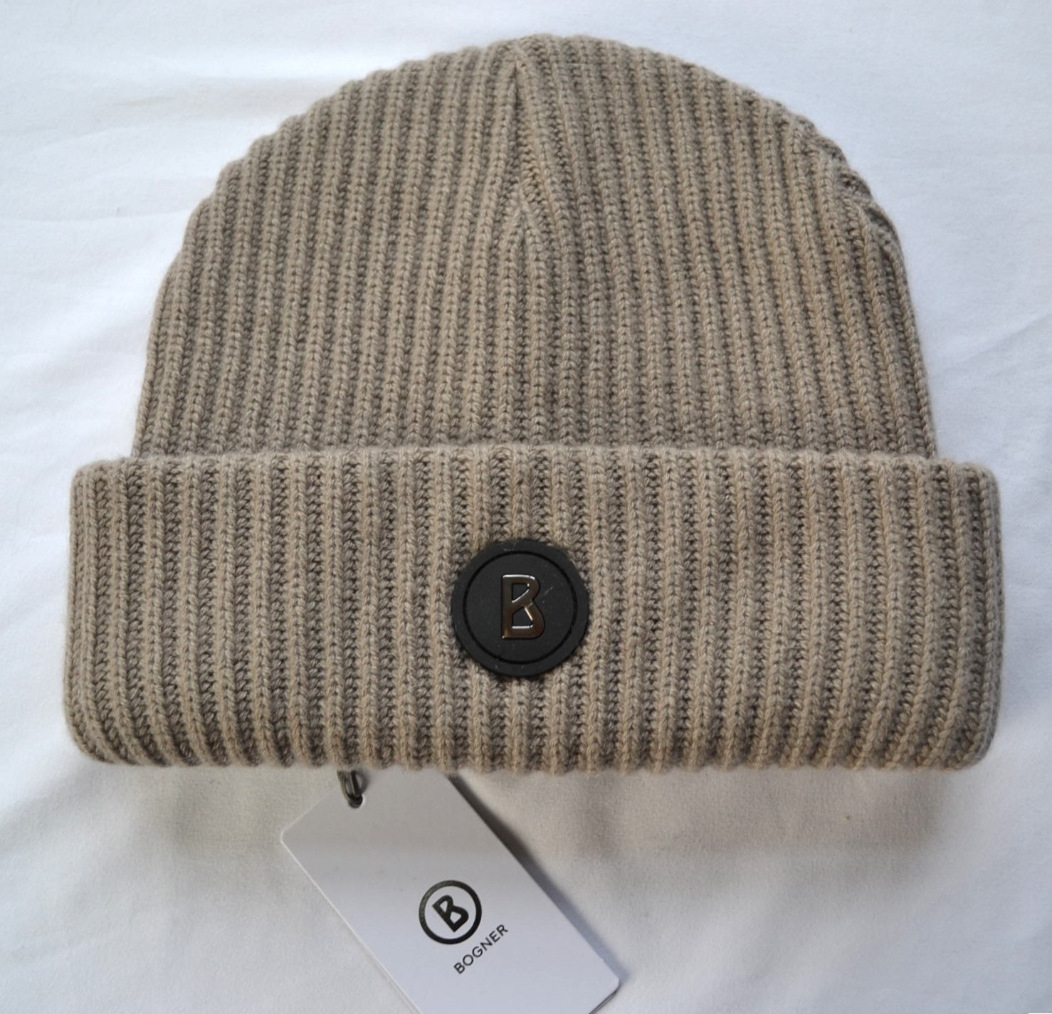 BOGNER HERREN MÜTZE GUSTAV 2 WOLLMÜTZE BEIGE-BRAUN 10% KASCHMIR NEU – Bild 2