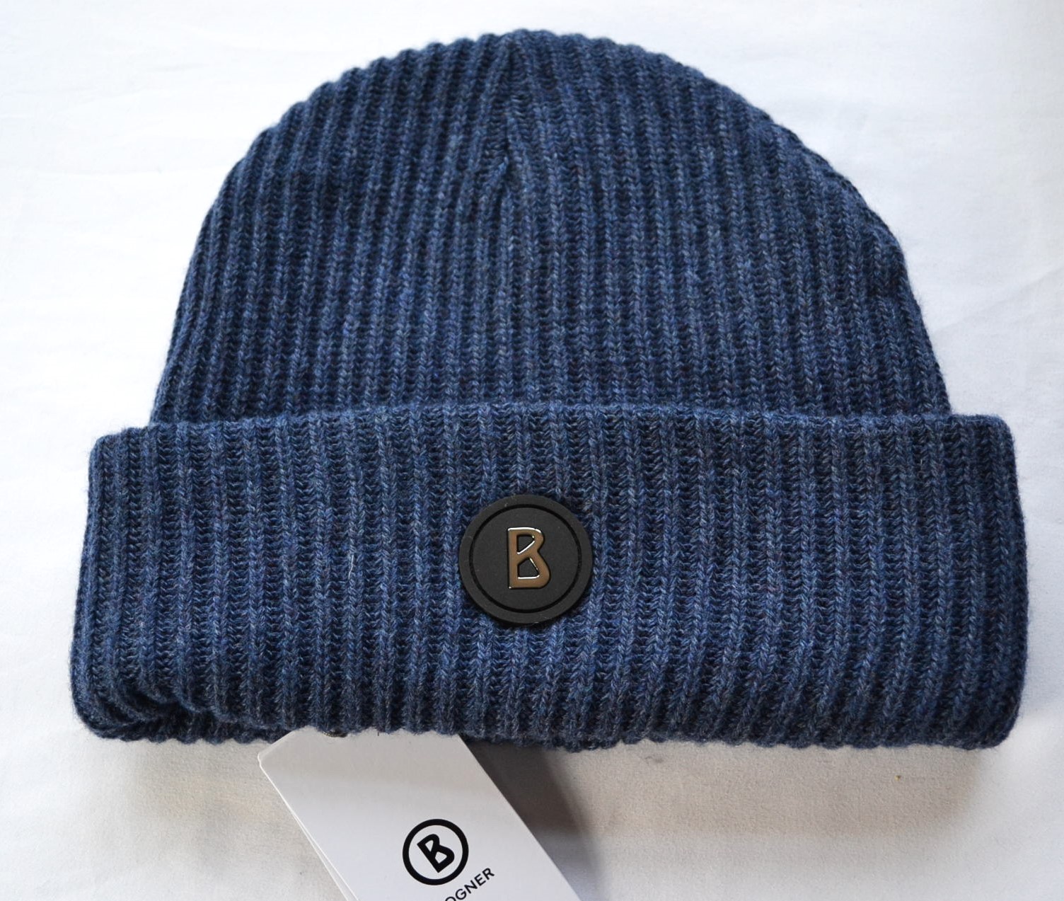 BOGNER HERREN MÜTZE GUSTAV 2 WOLLMÜTZE MITTELBLAU 10% KASCHMIR NEU – Bild 2