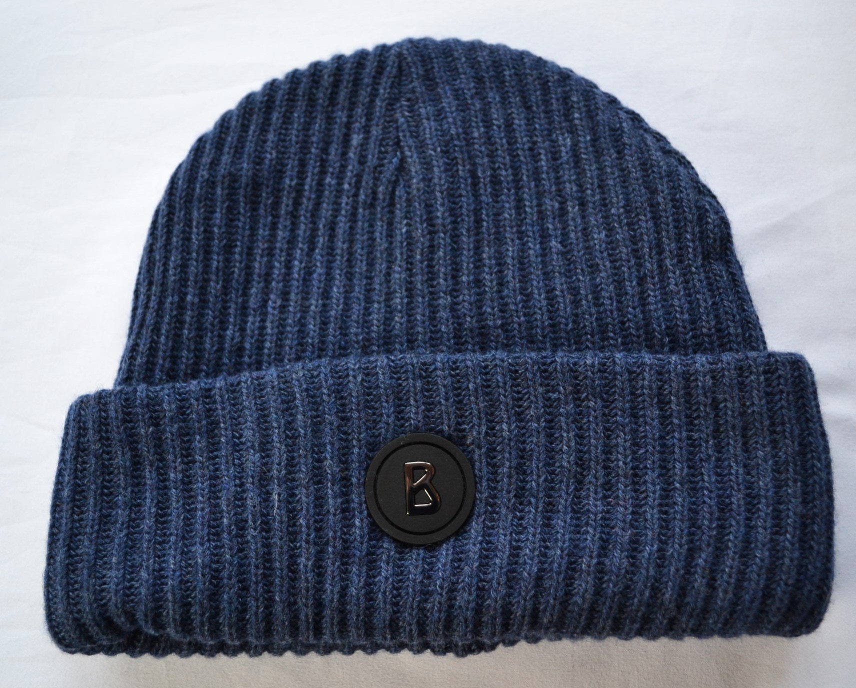 BOGNER HERREN MÜTZE GUSTAV 2 WOLLMÜTZE MITTELBLAU 10% KASCHMIR NEU