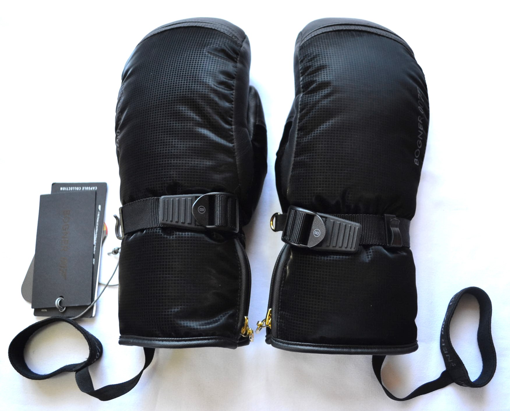 BOGNER FLORA 007 BOND DAMEN SKI FÄUSTLINGE STADT HANDSCHUHE TEILLEDER SCHWARZ Gr 7 S NEU