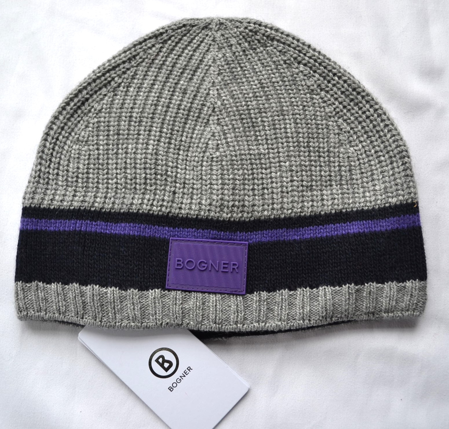 BOGNER DAMEN HERREN MÜTZE WOLLMÜTZE GRAU 10% KASCHMIR NEU