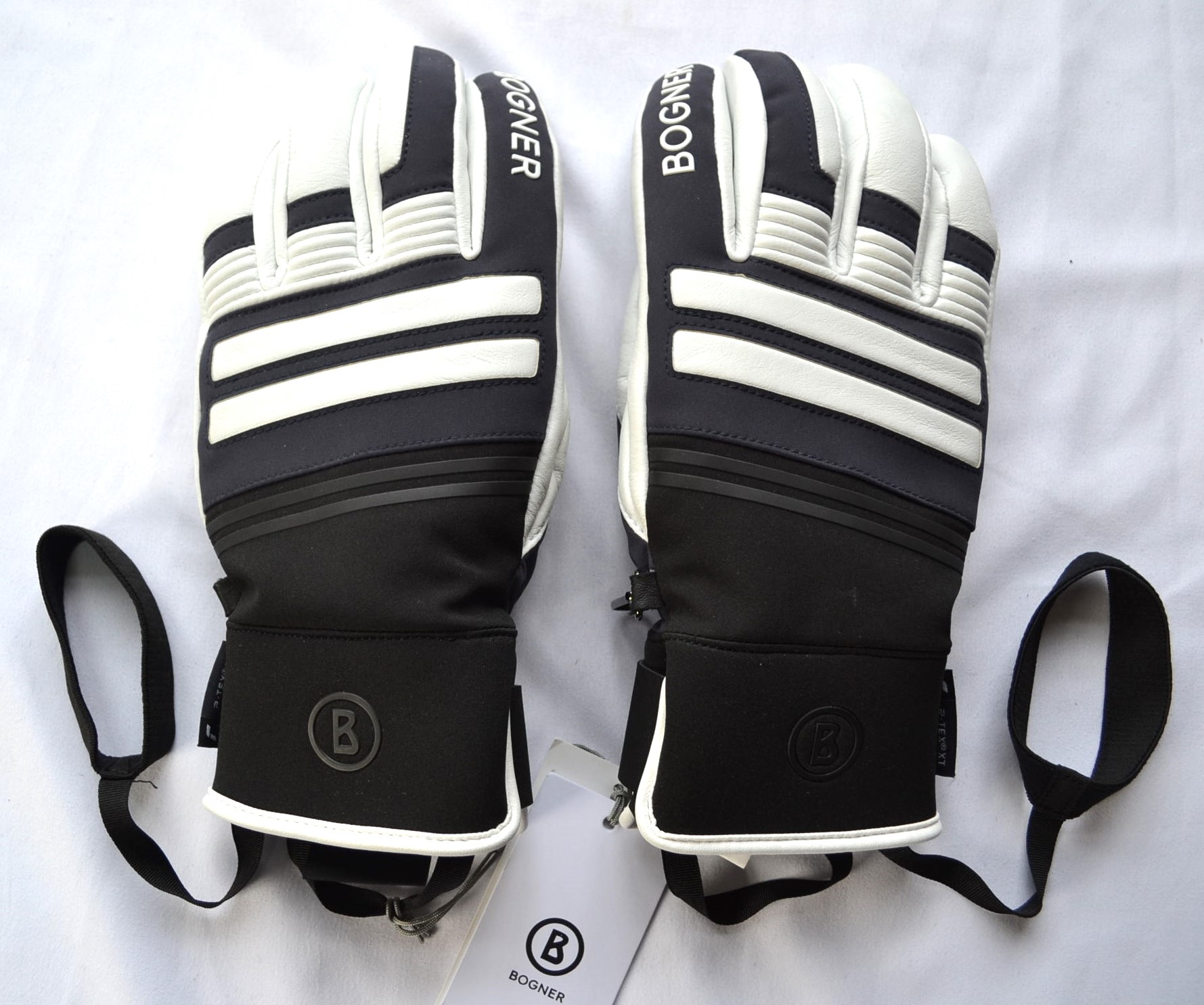 BOGNER ALEX HERREN SKI HANDSCHUHE GLOVES TEILLEDER DUNKELBLAU-SCHWARZ Gr ML NEU