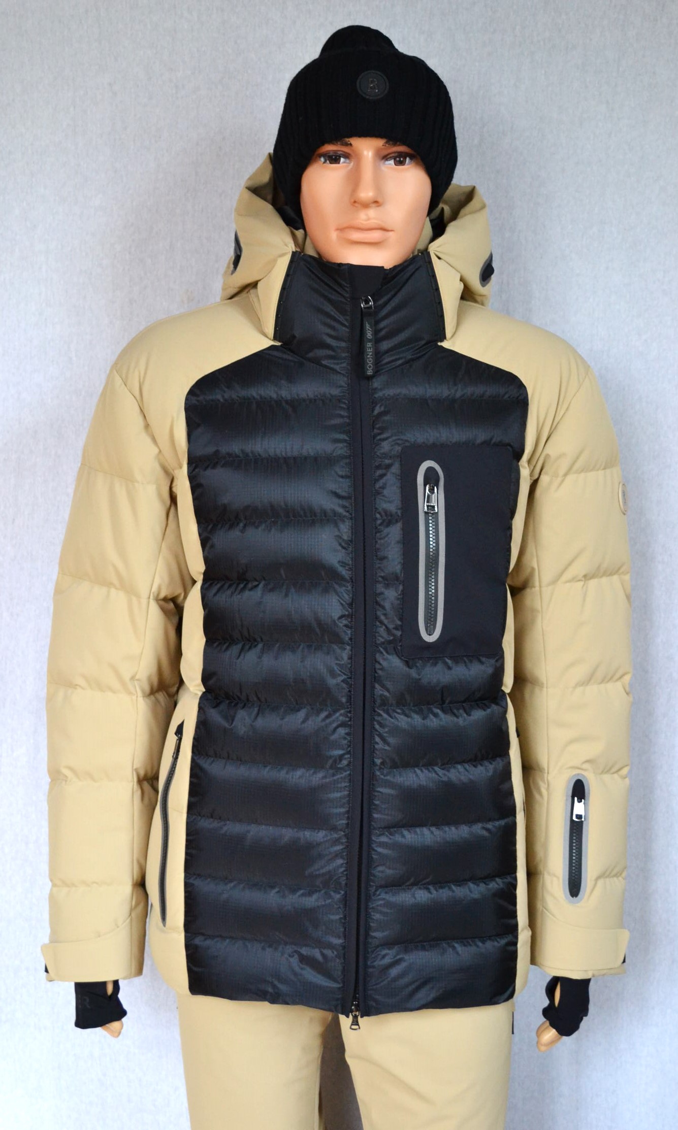 BOGNER 007 BOND SET SKIANZUG HERREN DAUNEN SKIJACKE 4-WEGE STRETCH SCHWARZ-BEIGE + SKIHOSE BOND 20 Gr 50 L NEU – Bild 4