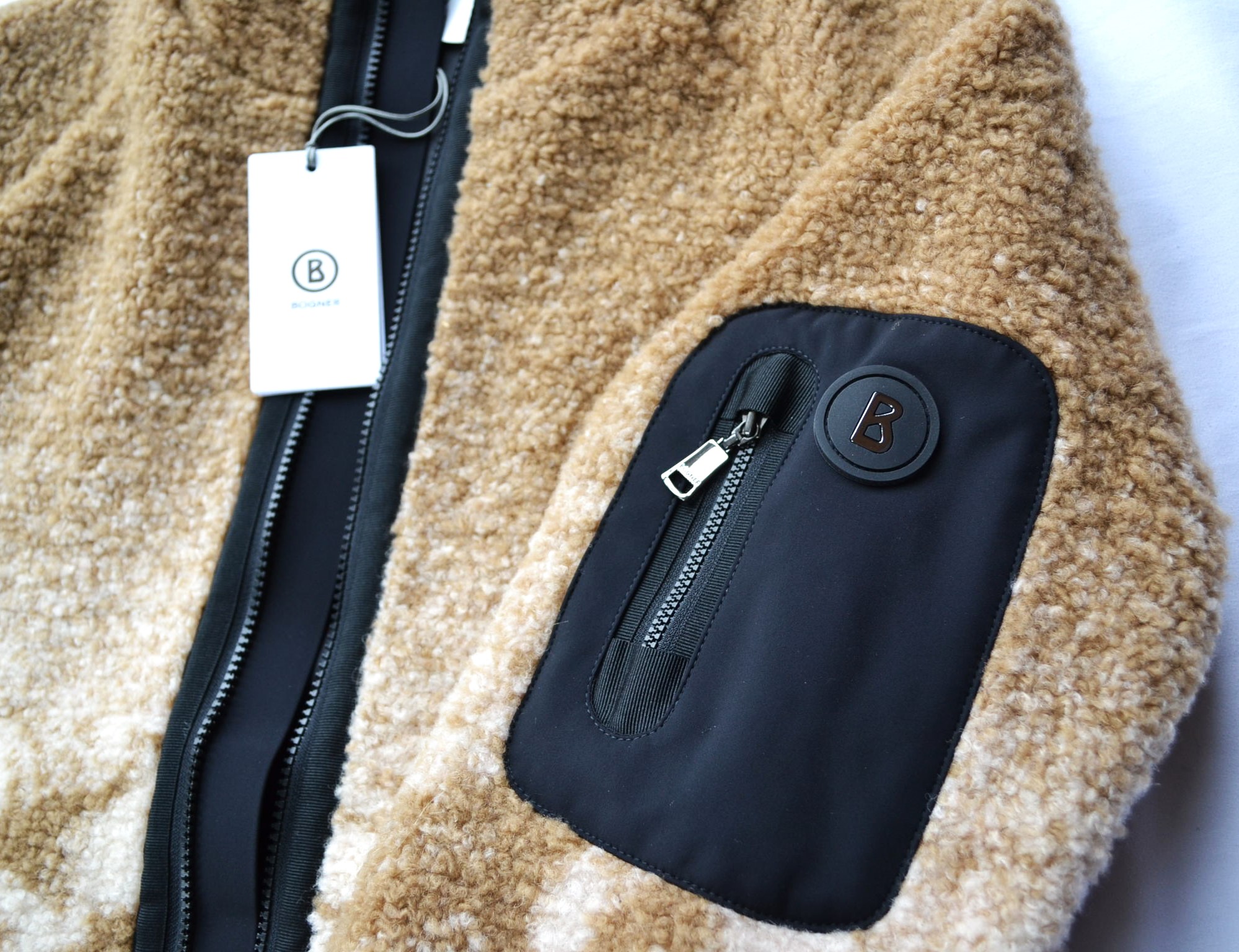 BOGNER GREGOR HERREN WOLLMIX TEDDY JACKE MIT FUTTER BEIGE-BRAUN BERGE MUSTER Gr 50 L NEU – Bild 6