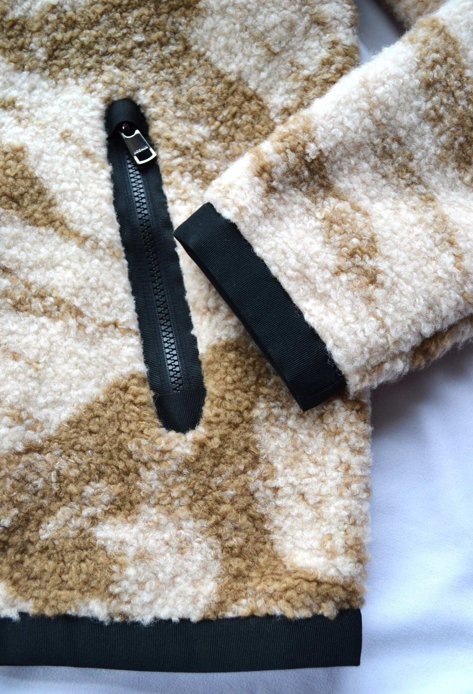 BOGNER GREGOR HERREN WOLLMIX TEDDY JACKE MIT FUTTER BEIGE-BRAUN BERGE MUSTER Gr 50 L NEU – Bild 7