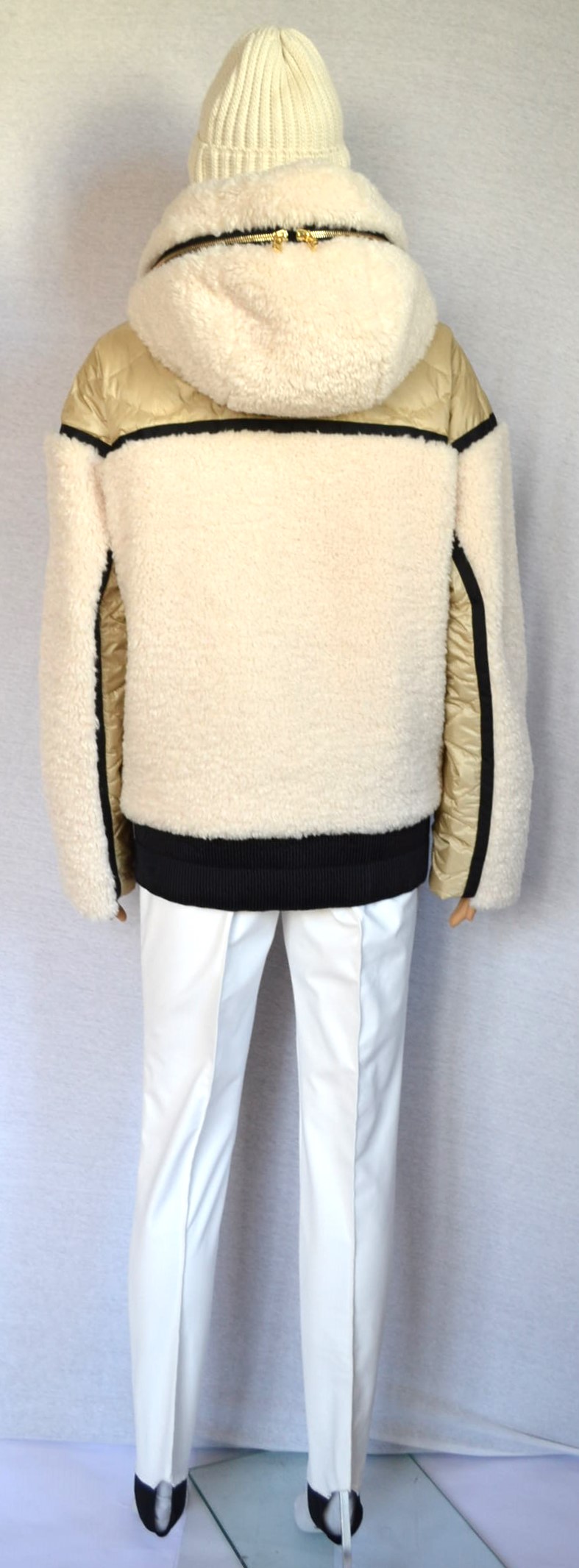 BOGNER KORA DAMEN SKIJACKE OVERSIZE WEIß-BEIGE TEDDYFELL Gr 36 S NEU – Bild 4