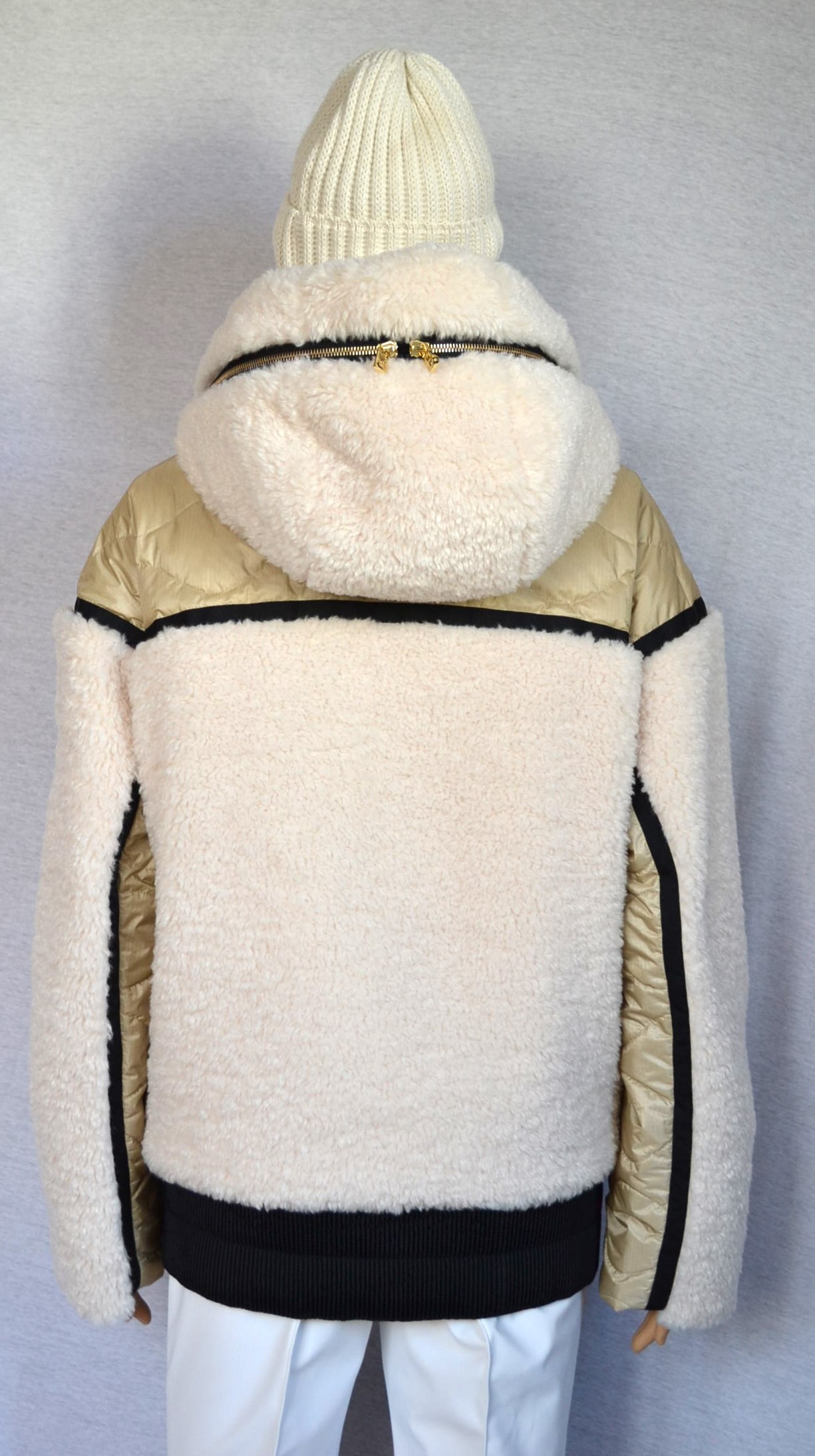BOGNER KORA DAMEN SKIJACKE OVERSIZE WEIß-BEIGE TEDDYFELL Gr 36 S NEU – Bild 5