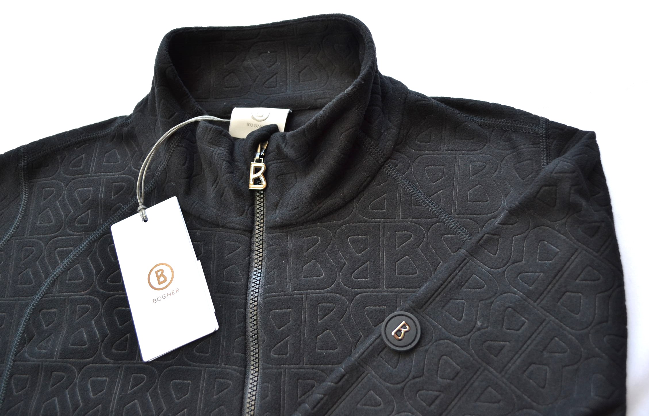 BOGNER HARRY HERREN SKI FLEECE LONGSLEEVE FIRST LAYER UNTERZIEHER SCHWARZ LOGO PRINT Gr L 50 NEU – Bild 5