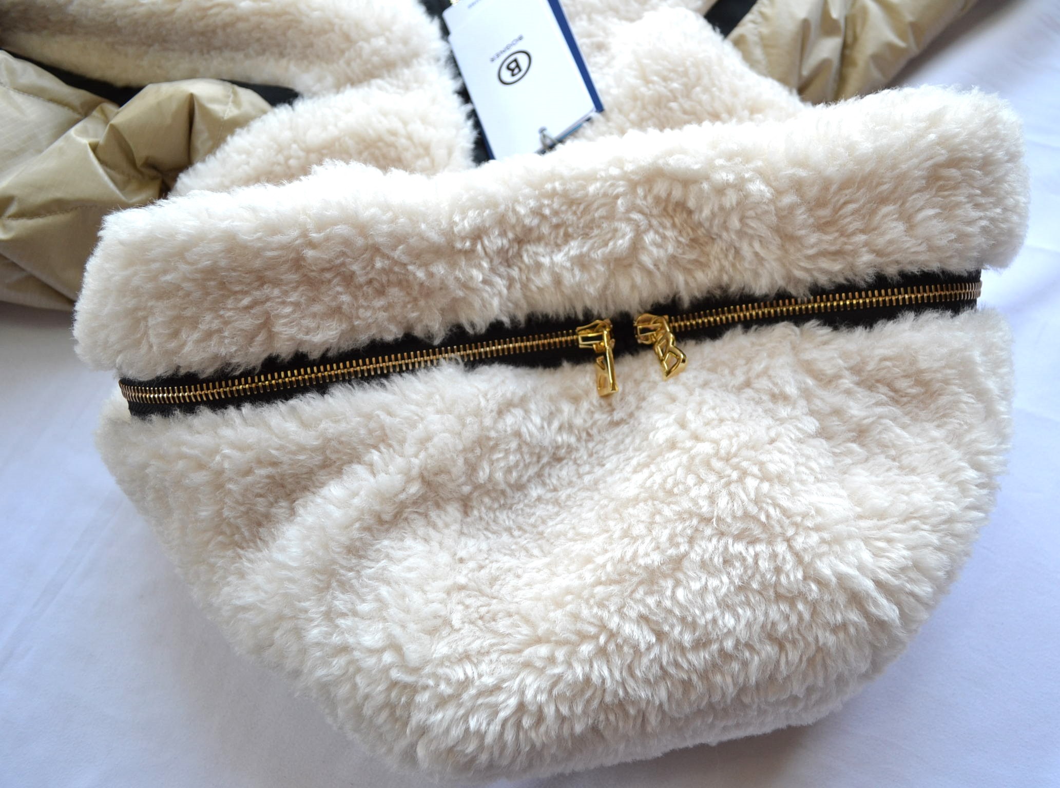 BOGNER KORA DAMEN SKIJACKE OVERSIZE WEIß-BEIGE TEDDYFELL Gr 36 S NEU – Bild 14