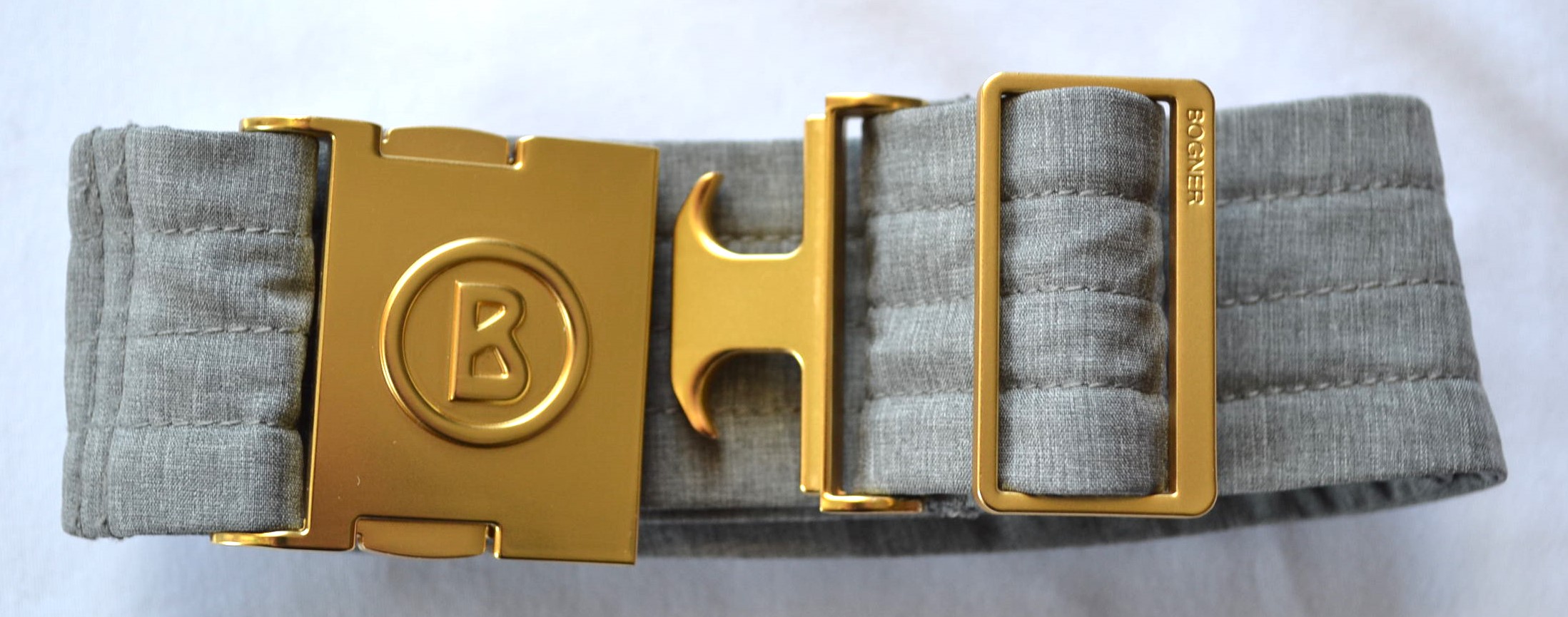 BOGNER DAMEN HERREN GÜRTEL für die SKIHOSE HOSE GRAU GOLD 105 cm 110 cm NEU – Bild 3