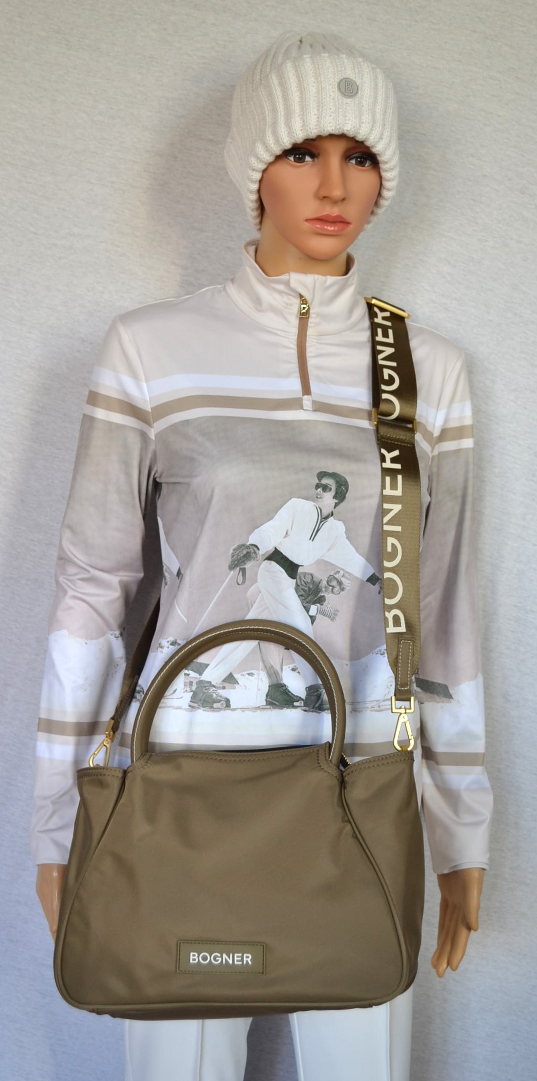 BOGNER SAXON RAJA DAMEN TASCHE HANDTASCHE MIT UMHÄNGEGURT OLIV NEU – Bild 2