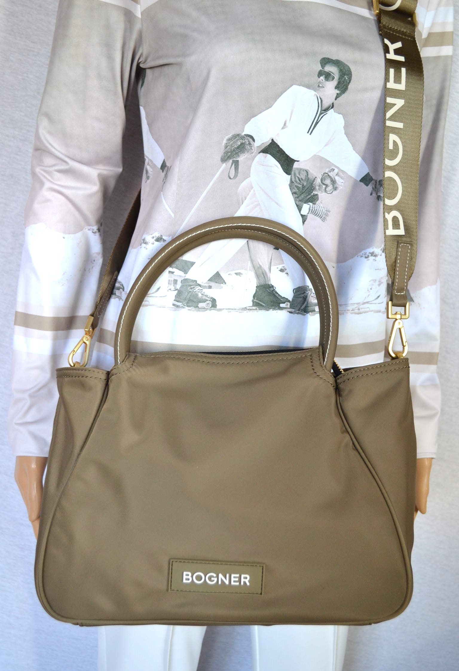 BOGNER SAXON RAJA DAMEN TASCHE HANDTASCHE MIT UMHÄNGEGURT OLIV NEU – Bild 3