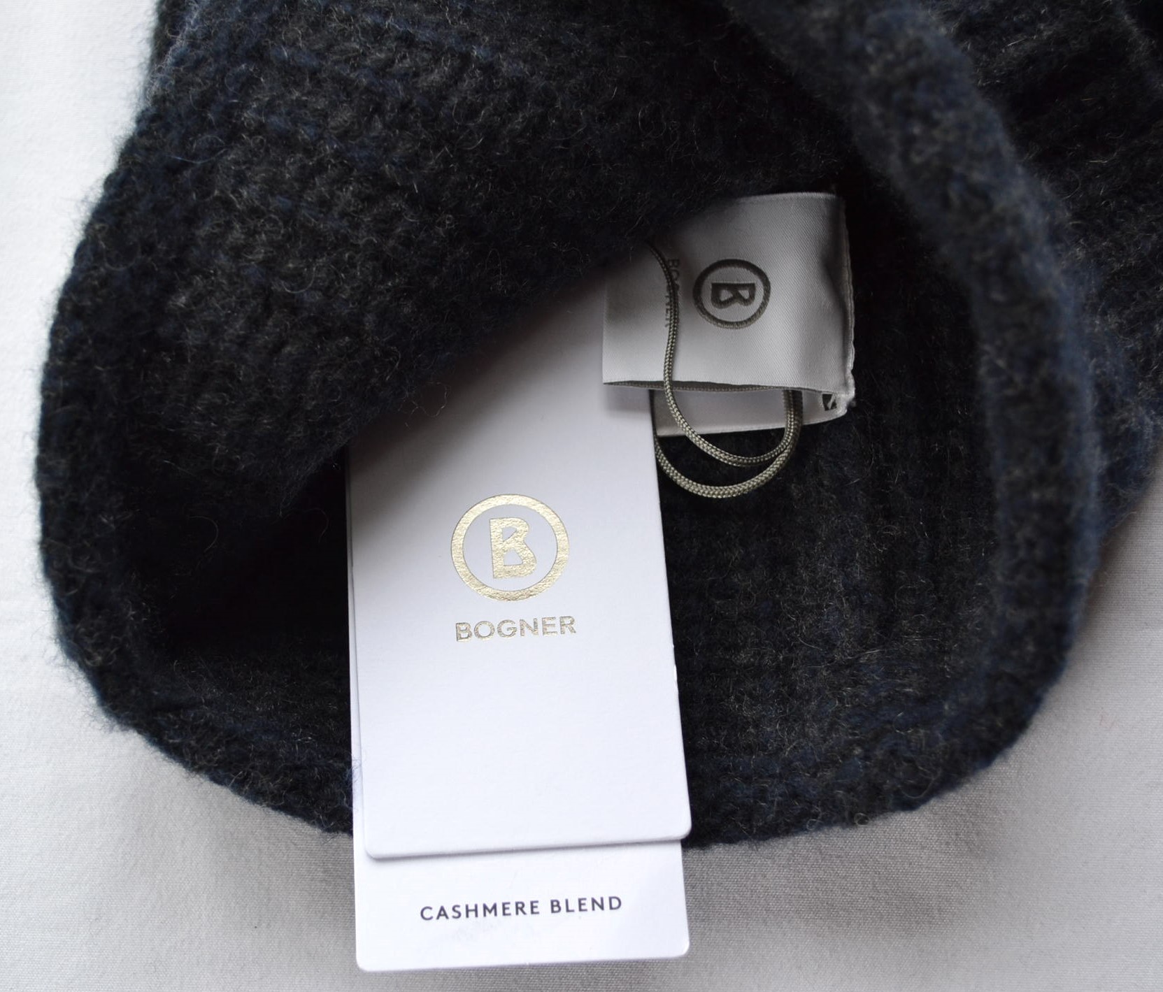 BOGNER REX HERREN DAMEN MÜTZE 30% KASCHMIR WOLLMÜTZE DUNKELBLAU NEU – Bild 6