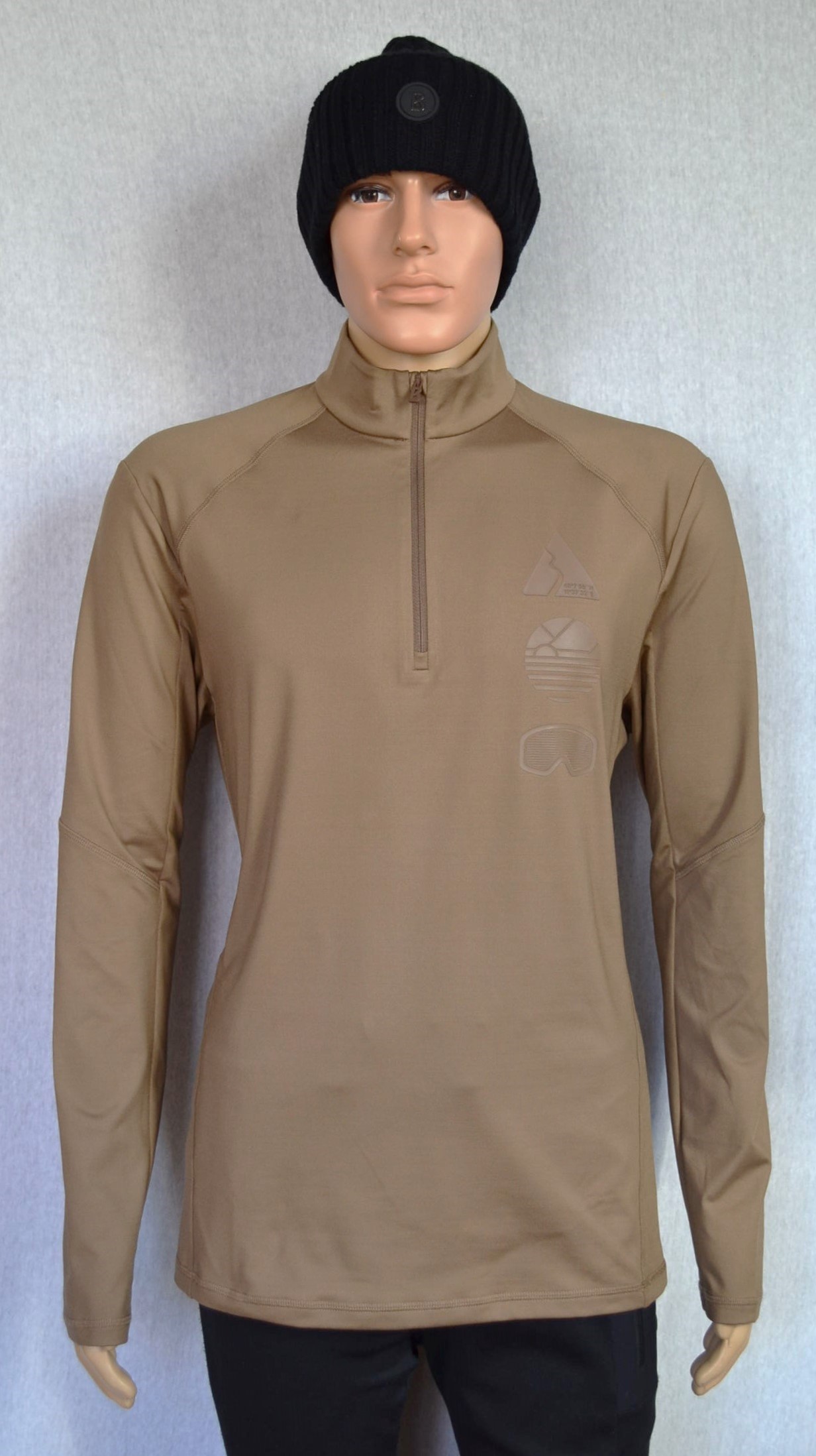 BOGNER FIRE+ICE BERKAN HERREN SKI LONGSLEEVE FIRST LAYER STRETCH UNTERZIEHER KARAMELL BRAUN Gr L 50 NEU – Bild 3