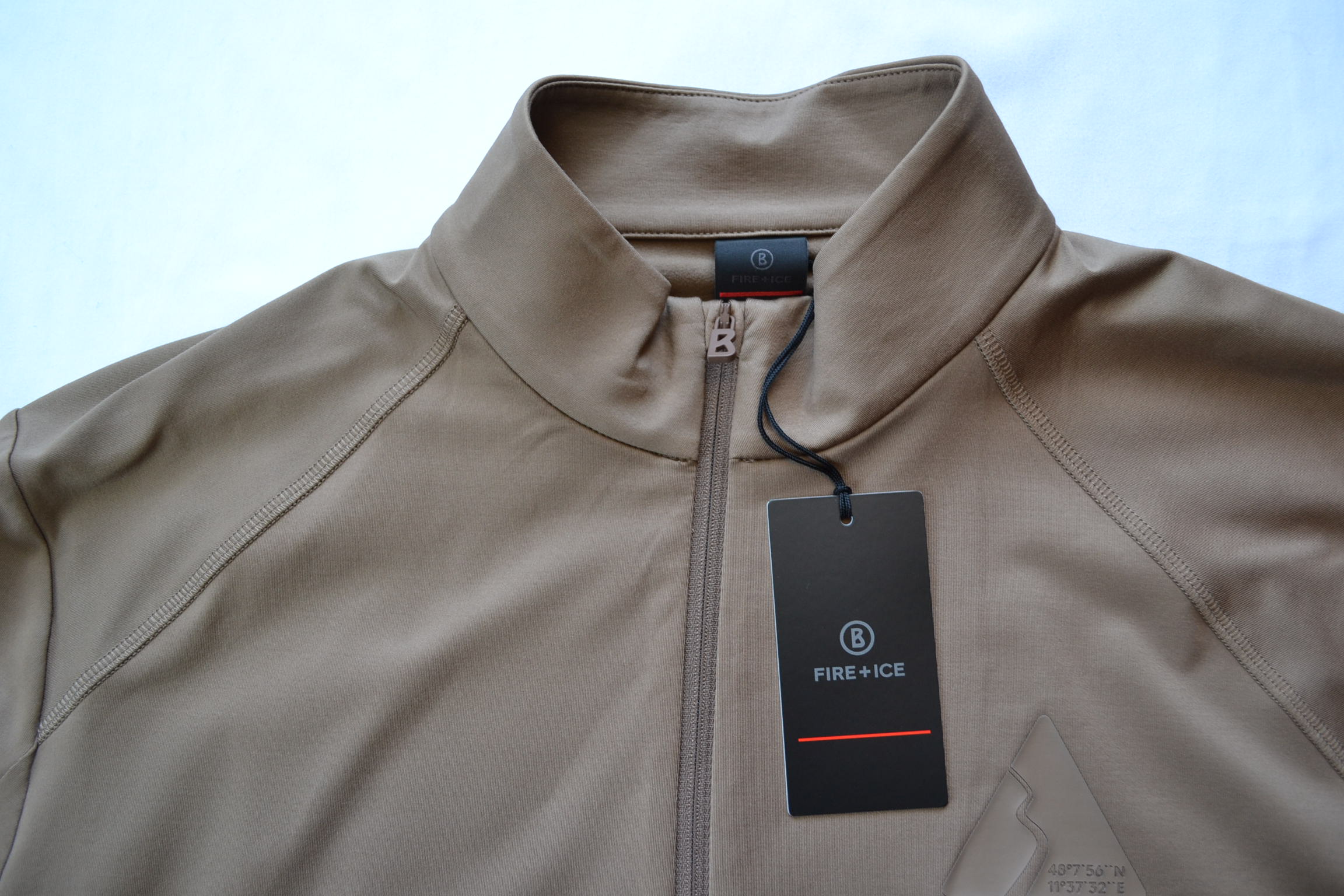 BOGNER FIRE+ICE BERKAN HERREN SKI LONGSLEEVE FIRST LAYER STRETCH UNTERZIEHER KARAMELL BRAUN Gr L 50 NEU – Bild 5