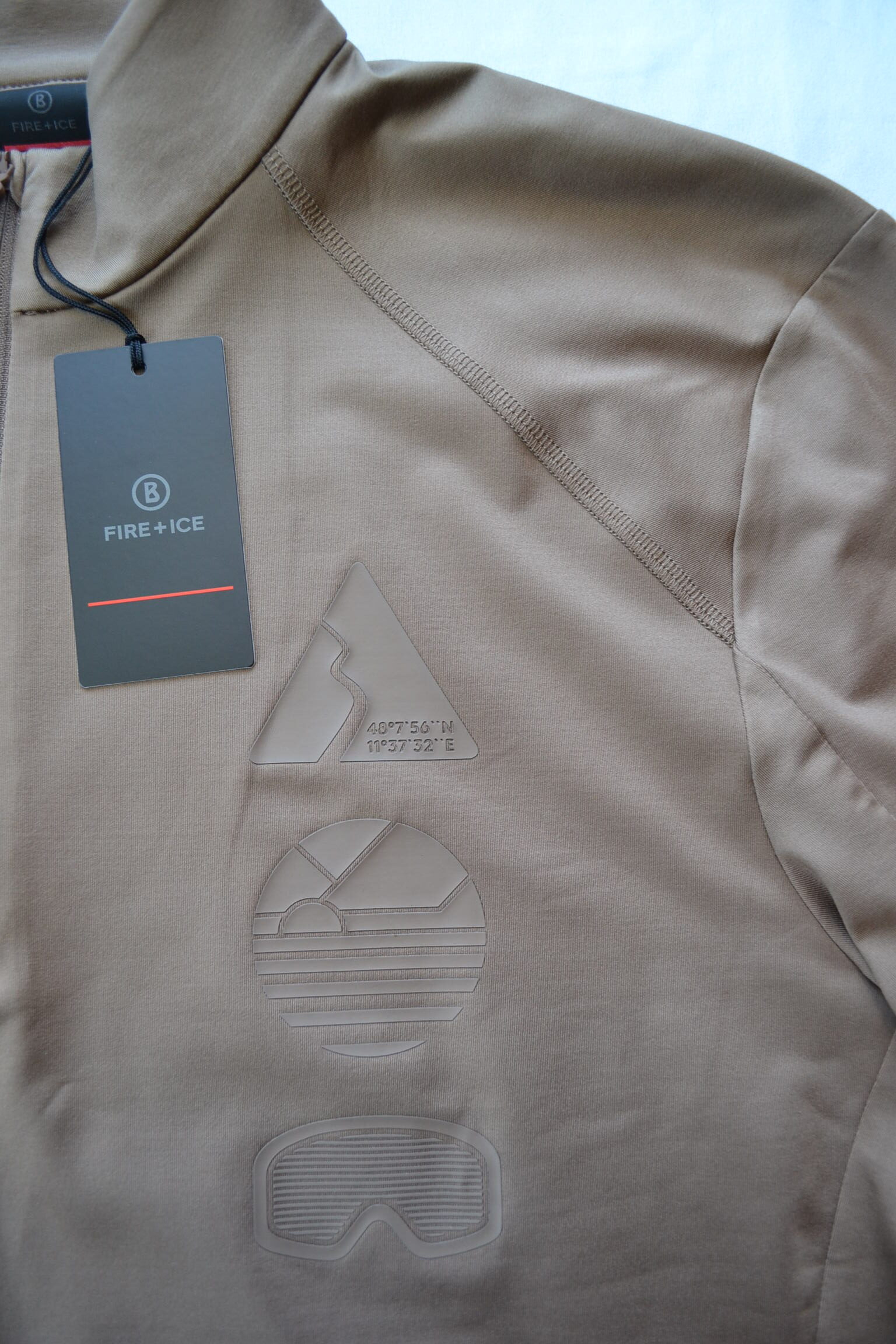 BOGNER FIRE+ICE BERKAN HERREN SKI LONGSLEEVE FIRST LAYER STRETCH UNTERZIEHER KARAMELL BRAUN Gr L 50 NEU – Bild 7