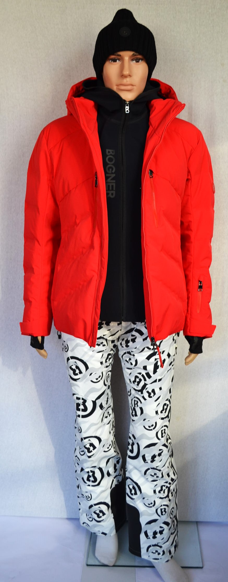 BOGNER JERVIS HERREN DAUNEN SKIJACKE ROT MIT TRENNBAREN MITTEL INLAYER IN SCHWARZ Gr 50 L NEU – Bild 3