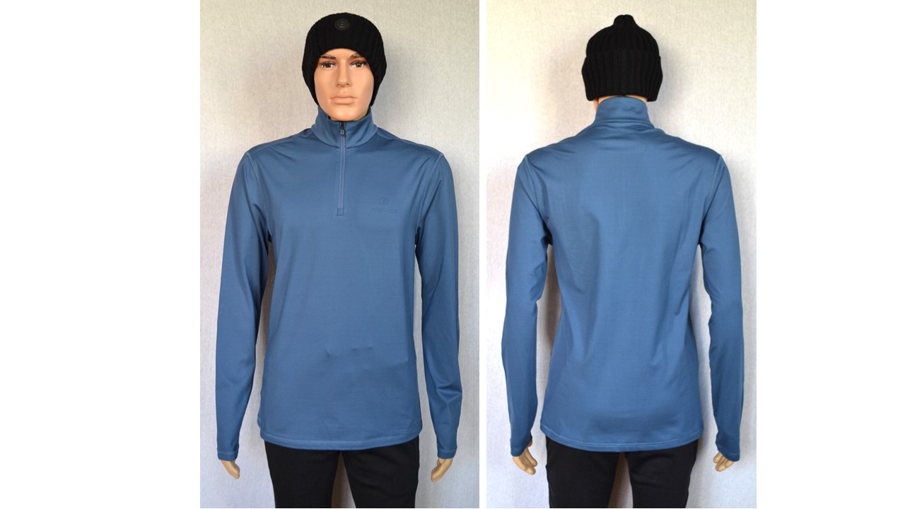 BOGNER FIRE+ICE PASCAL HERREN SKI LONGSLEEVE MITTELBLAU FIRST LAYER STRETCH UNTERZIEHER Gr L 50 NEU