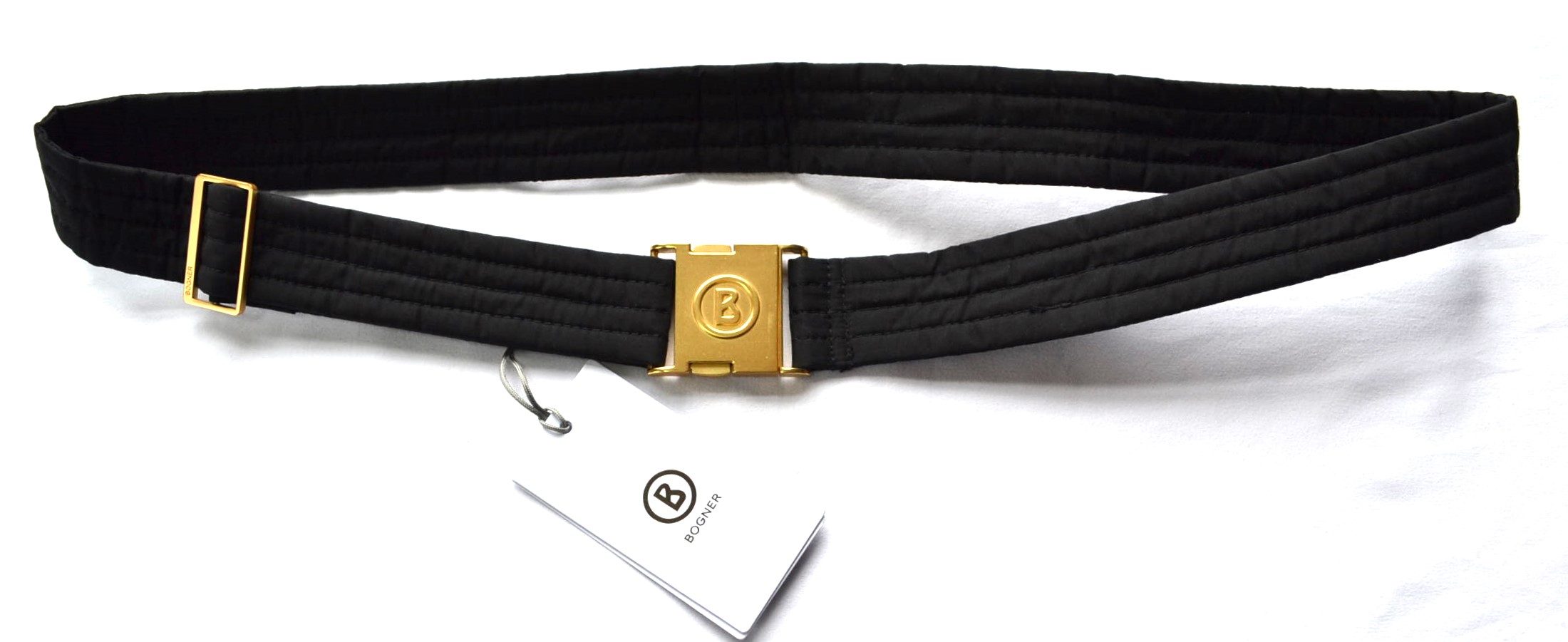 BOGNER DAMEN HERREN GÜRTEL für die SKIHOSE HOSE SCHWARZ GOLD max 115 cm NEU – Bild 2