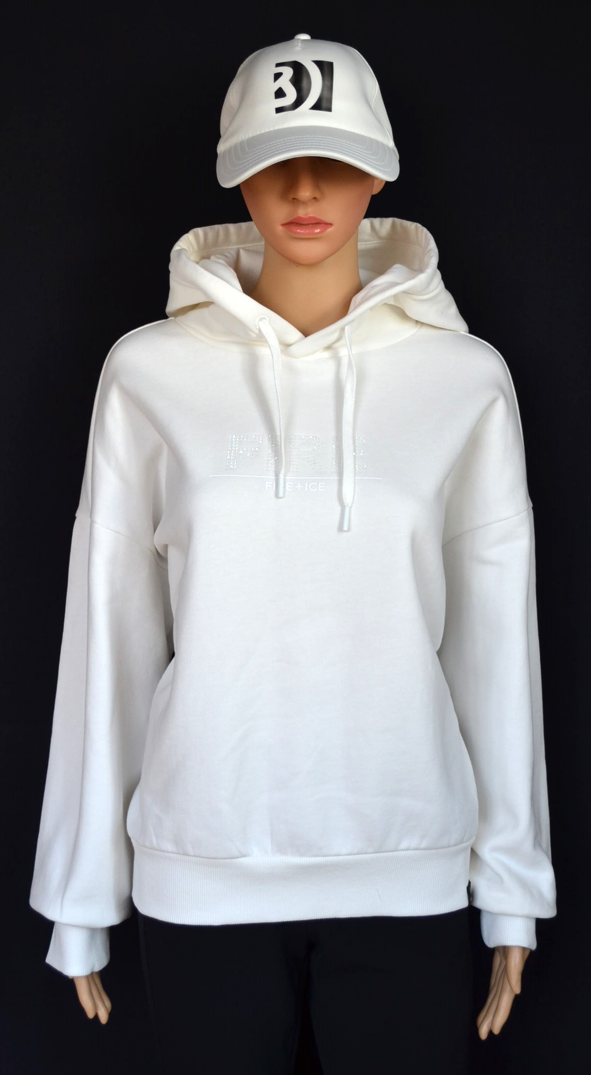BOGNER FIRE+ICE NELLY 2 DAMEN HOODIE SWEATSHIRT WEIß LOGO AUS SWAROVSKI® KRISTALLEN Gr S-M NEU – Bild 3