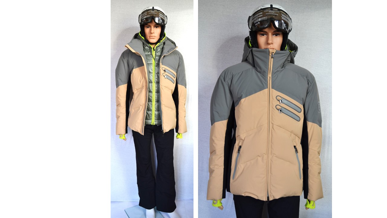BOGNER SET SKIANZUG SKIJACKE AMON BEIGE GRAU SCHWARZ MIT INLAYER + SKIHOSE TIM 2 SCHWARZ Gr 50 L NEU