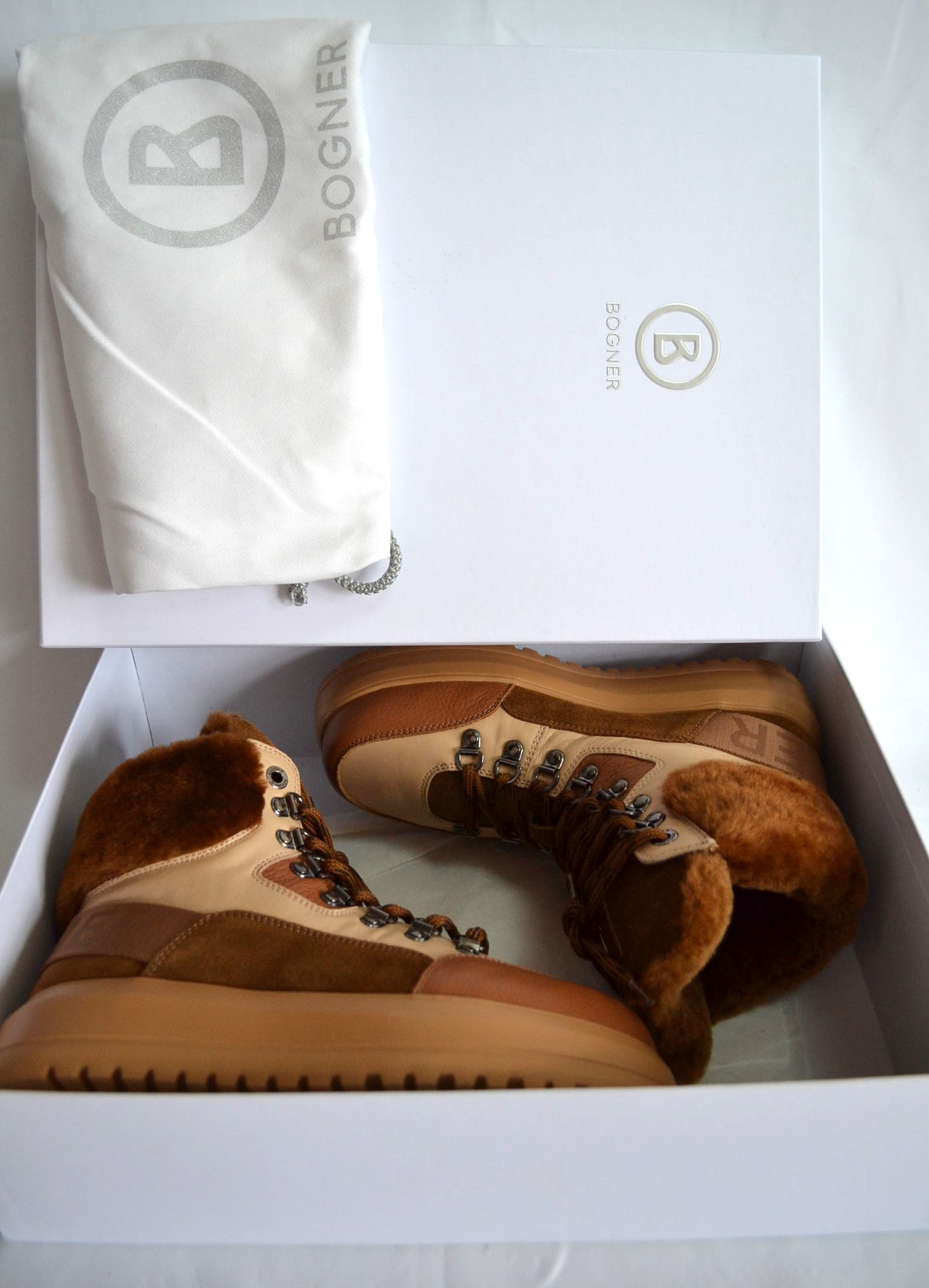 BOGNER ANTWERP DAMEN LEDER BOOTS MIT LAMMFELL FUTTER BRAUN Gr 37 NEU OVP – Bild 2