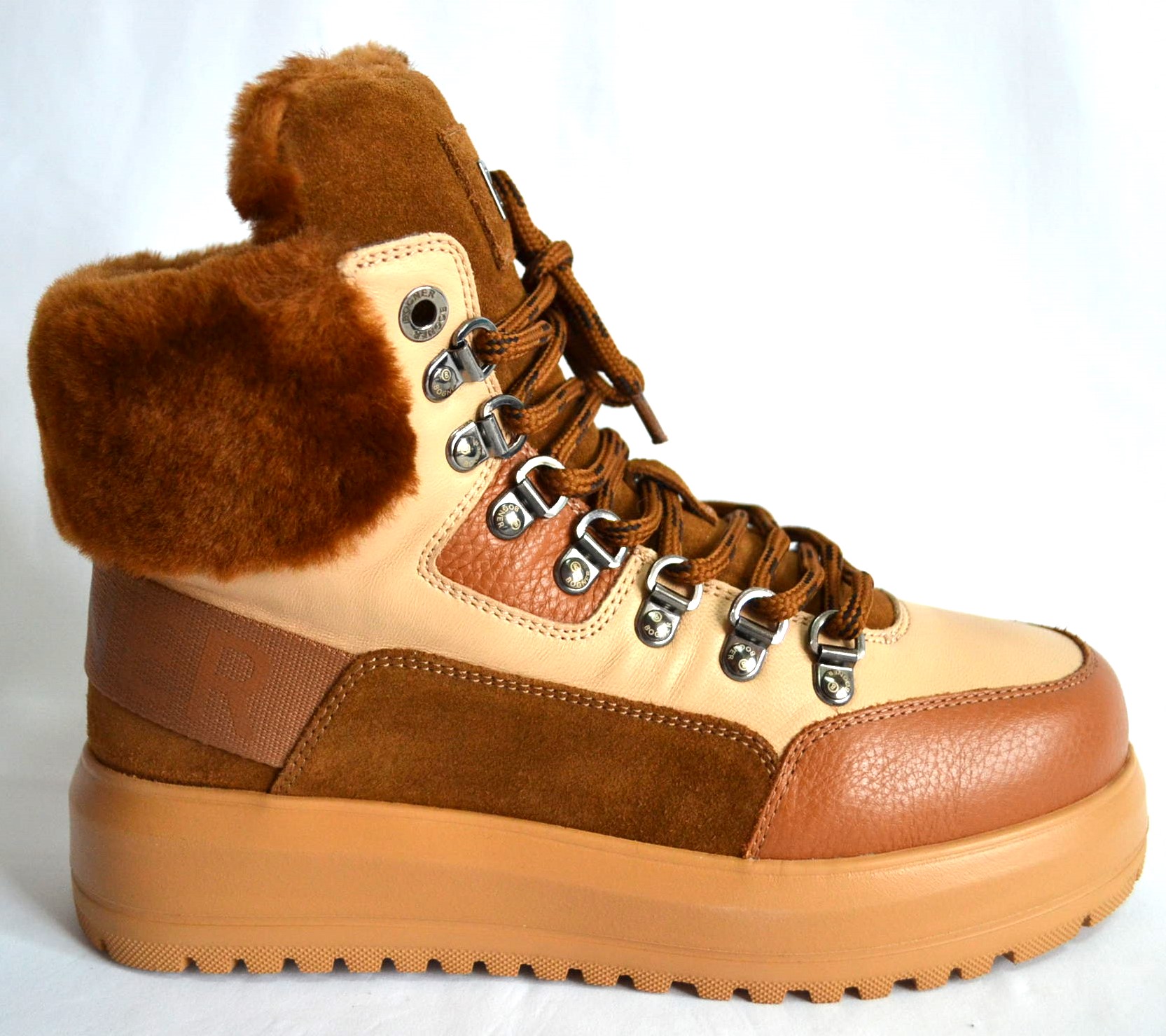 BOGNER ANTWERP DAMEN LEDER BOOTS MIT LAMMFELL FUTTER BRAUN Gr 37 NEU OVP – Bild 5