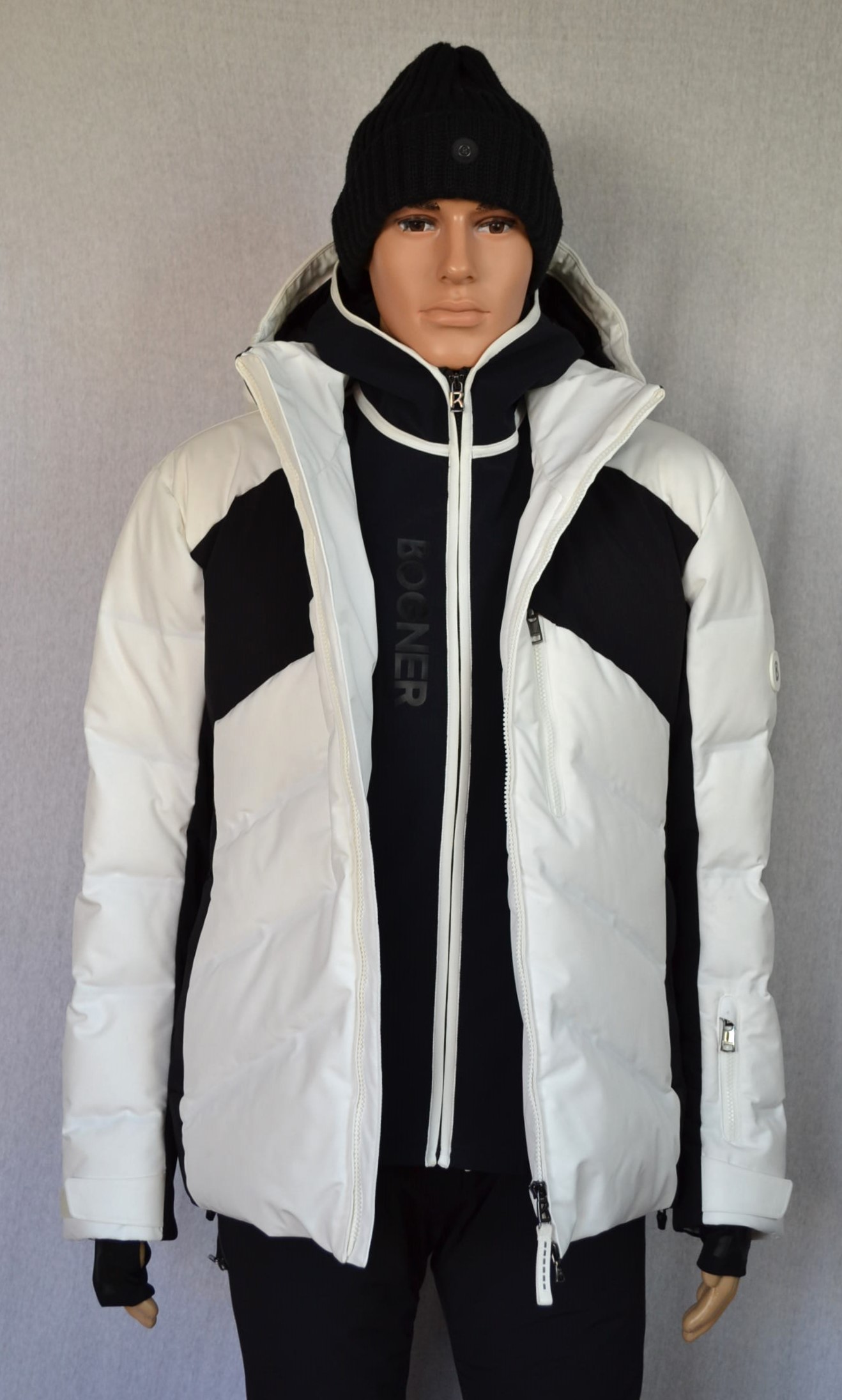 BOGNER HERREN SET SKIANZUG JERVIS DAUNEN SKIJACKE SCHWARZ-WEIß MIT TRENNBAREN INLAYER + SKIHOSE TIM SCHWARZ Gr 50 52 L XL NEU – Bild 4