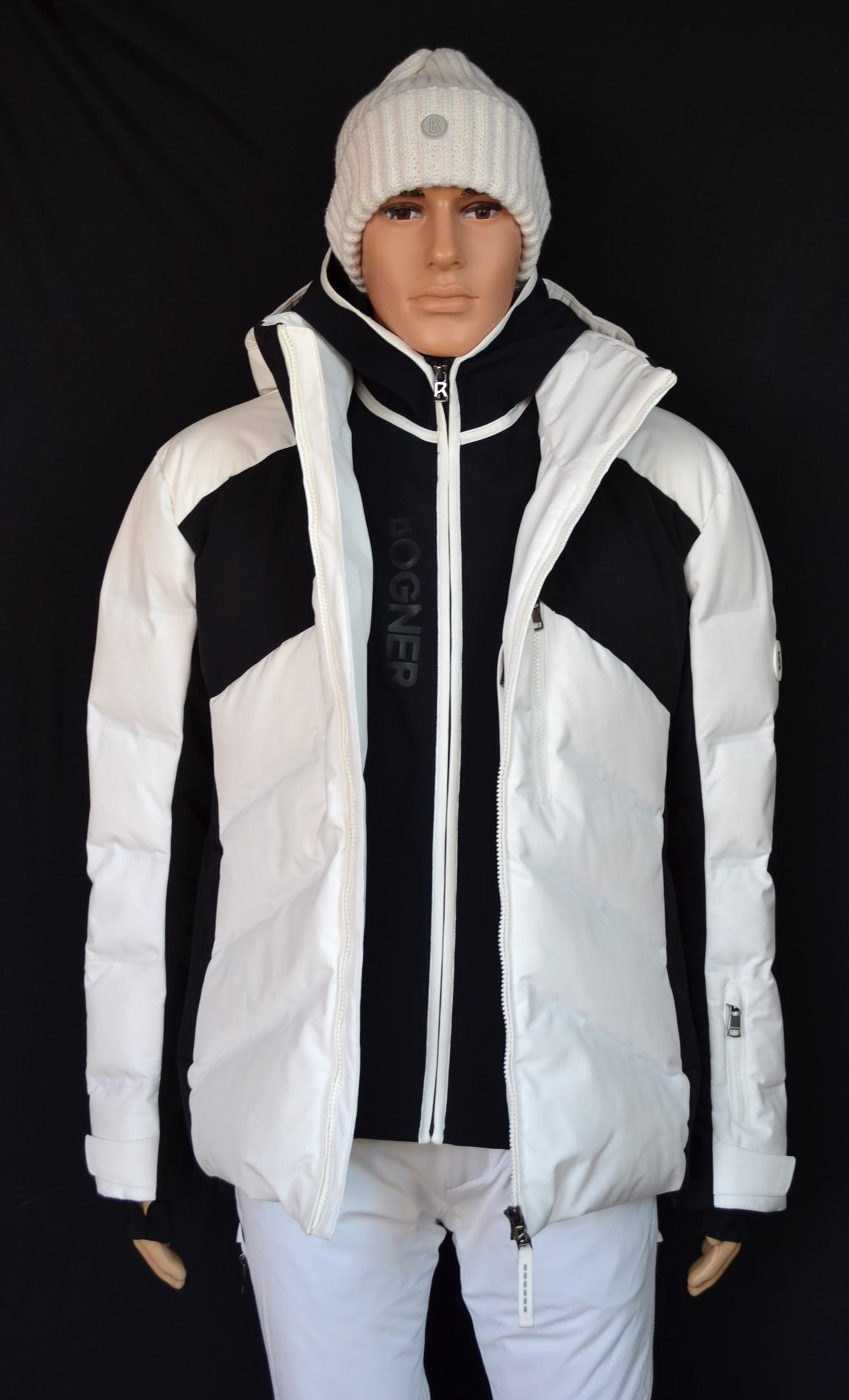 BOGNER HERREN SET SKIANZUG JERVIS DAUNEN SKIJACKE SCHWARZ-WEIß MIT TRENNBAREN INLAYER + SKIHOSE TIM 4 WEIß Gr 50 52 L XL NEU – Bild 4