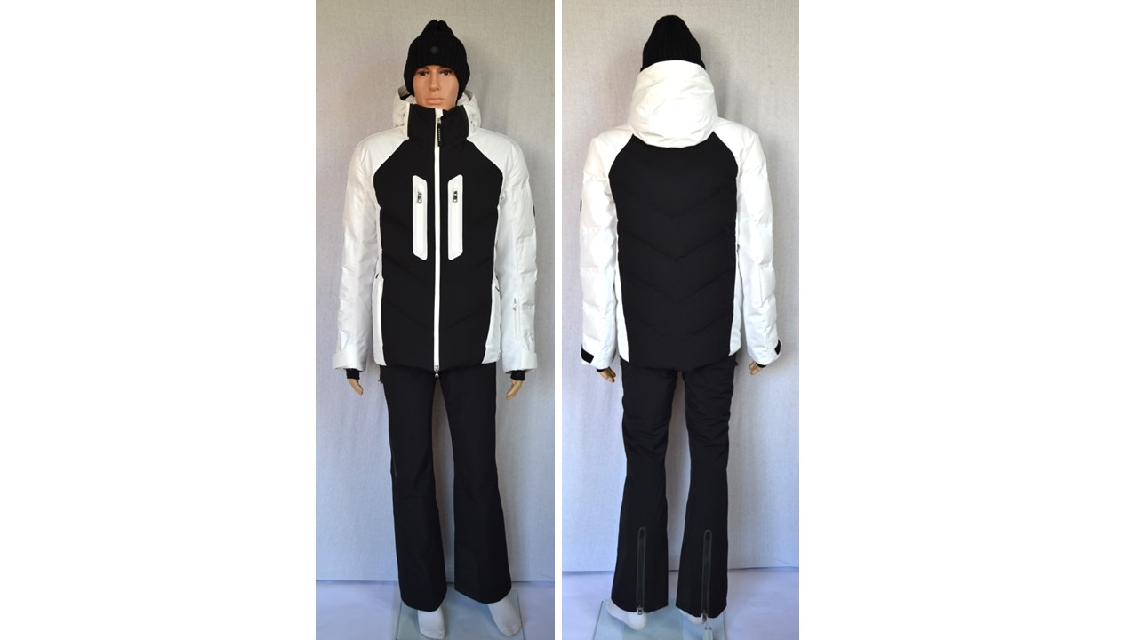 BOGNER SET SKIANZUG HERREN DAUNEN SKIJACKE FELOS SCHWARZ-WEIß + SKIHOSE TIM SCHWARZ Gr 50 52 54 L XL XXL NEU