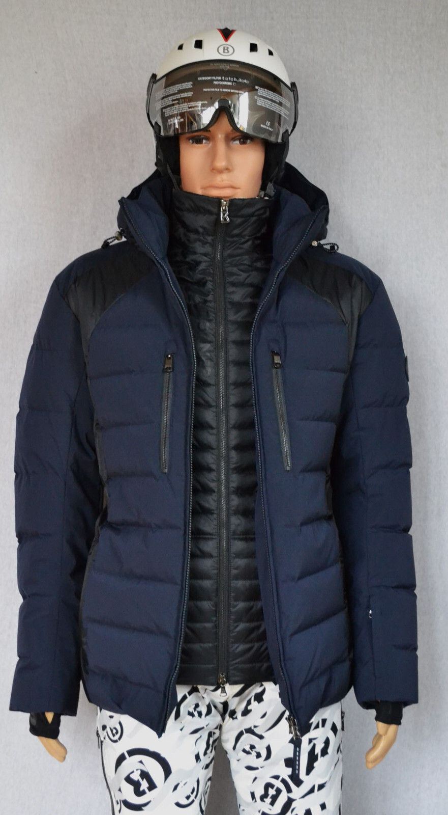 BOGNER TINUS D HERREN DAUNEN SKIJACKE DUNEKLBLAU SCHWARZ MIT INLAYER Gr 50 L NEU – Bild 7