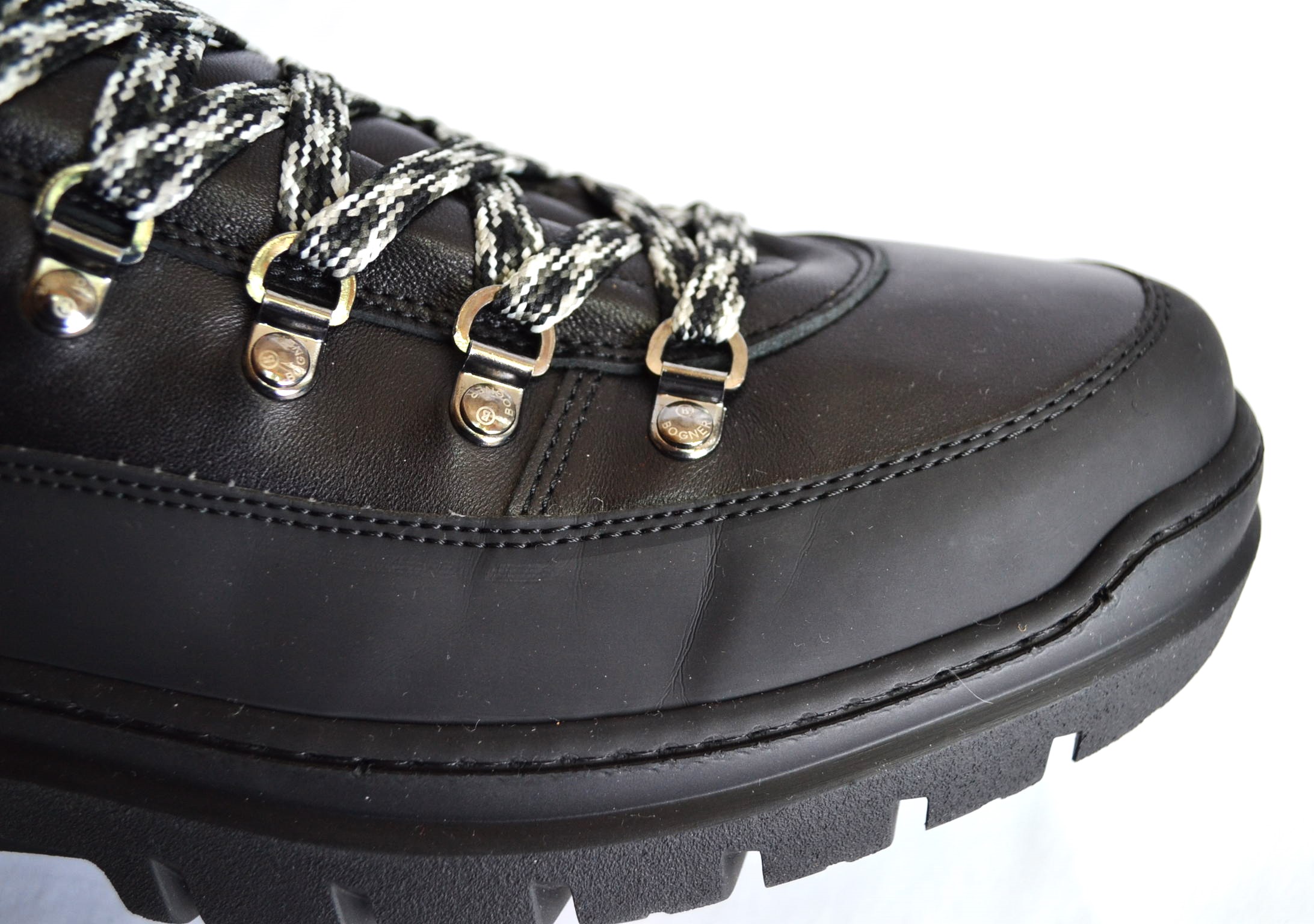 BOGNER HERREN BANSKO LEDER BOOTS SCHWARZ MIT LAMMFELL FUTTER UND SPIKES Gr 44 45 NEU OVP – Bild 7