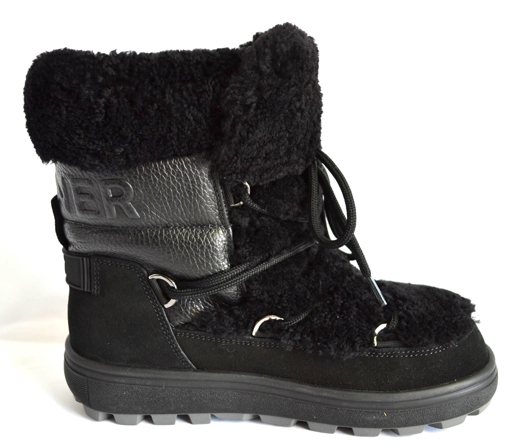 BOGNER CHAMONIX DAMEN LAMMFELL BOOTS STIEFEL MIT SPIKES SCHWARZ Gr 38 NEU – Bild 3