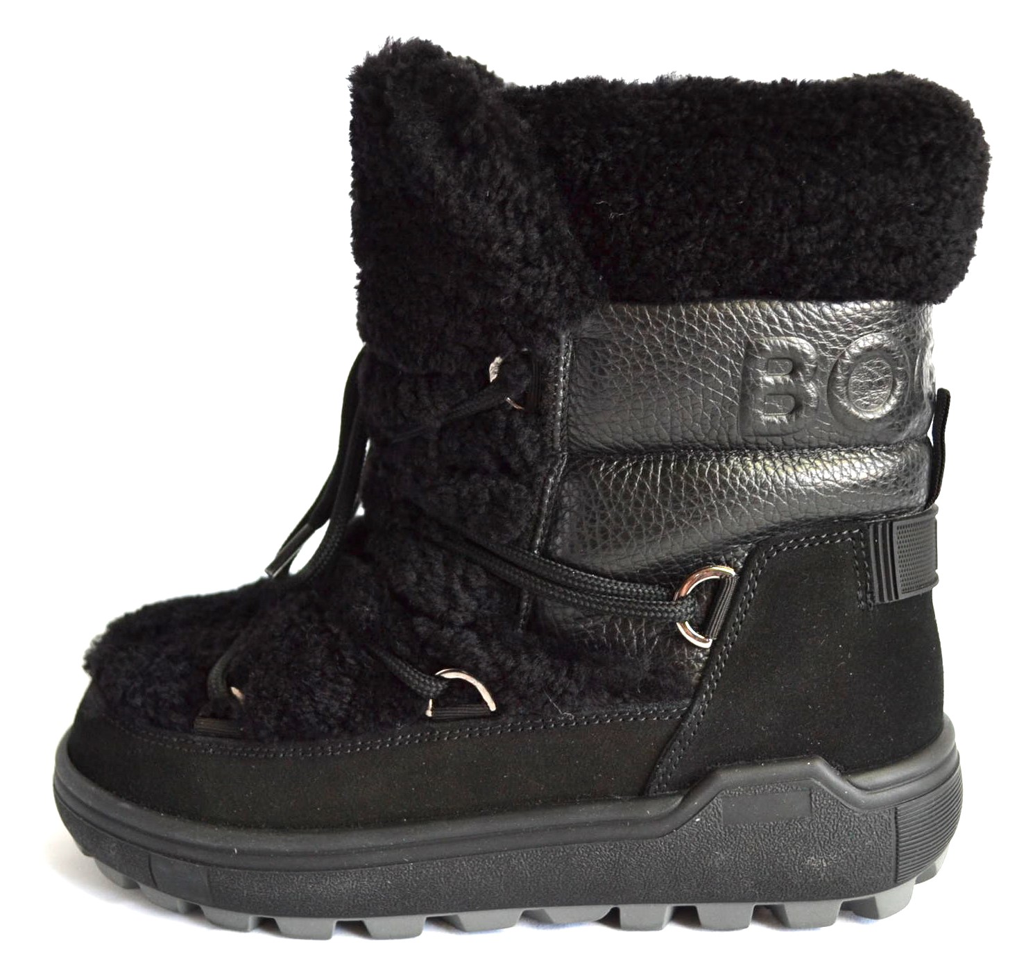 BOGNER CHAMONIX DAMEN LAMMFELL BOOTS STIEFEL MIT SPIKES SCHWARZ Gr 38 NEU – Bild 4