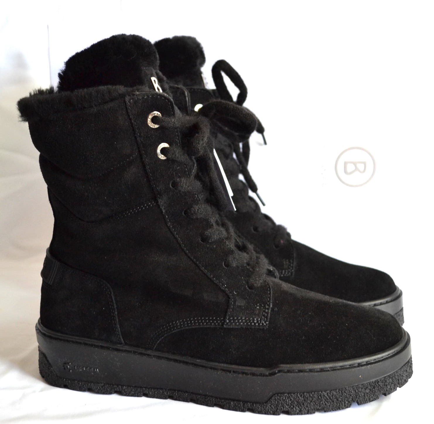 BOGNER CALGARY DAMEN WILDLEDER LAMMFELL STIEFEL MIT SPIKES SCHWARZ Gr 41 NEU – Bild 2