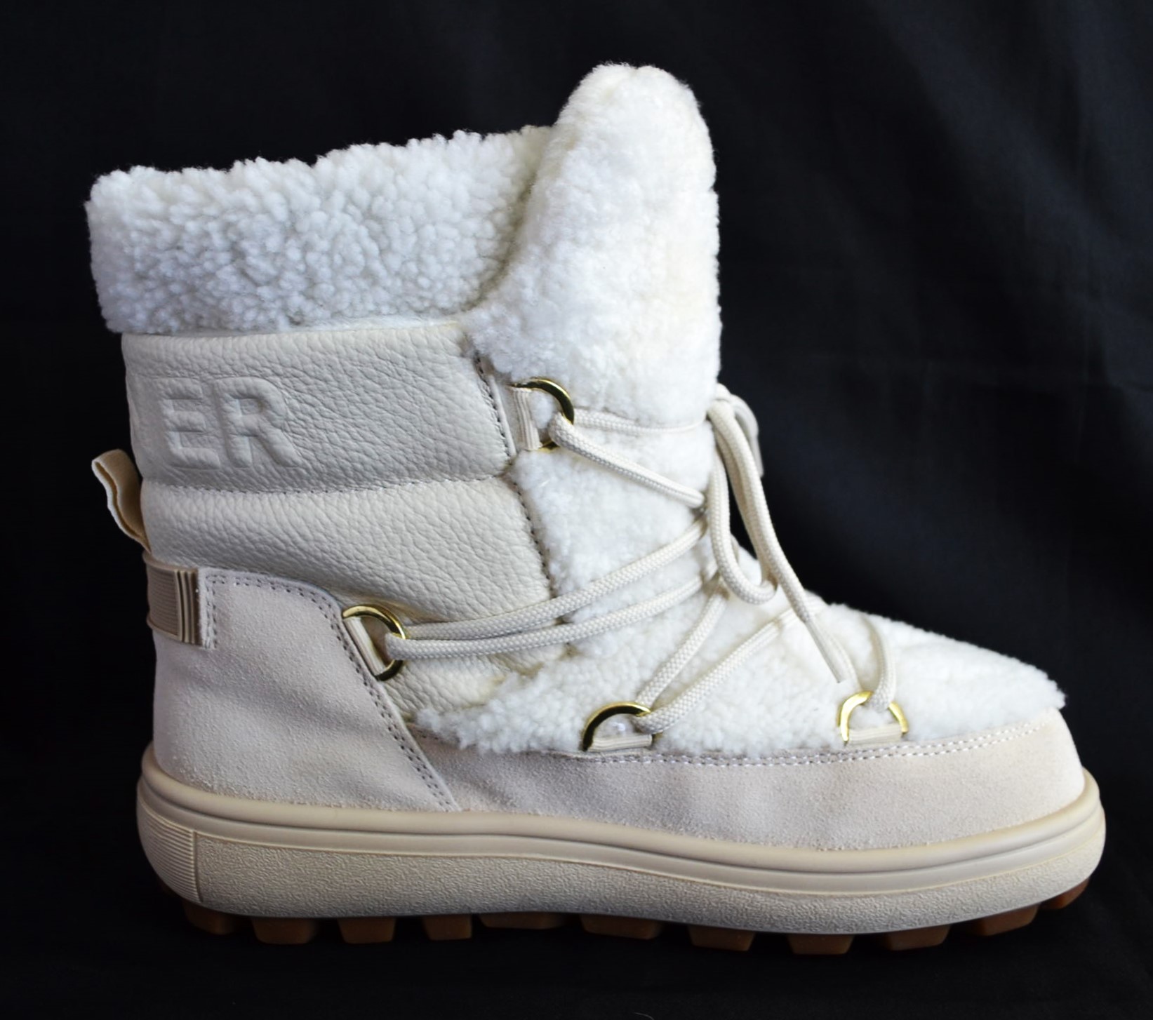 BOGNER CHAMONIX DAMEN LAMMFELL BOOTS STIEFEL MIT SPIKES NATUR Gr 39 NEU – Bild 3