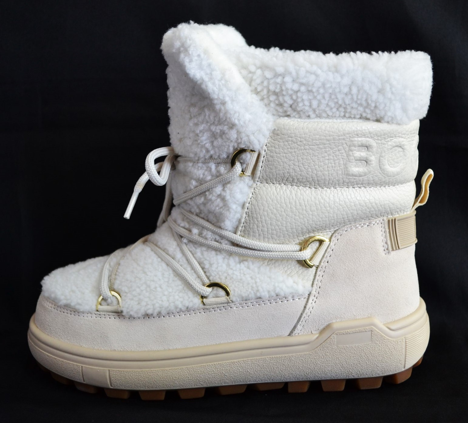 BOGNER CHAMONIX DAMEN LAMMFELL BOOTS STIEFEL MIT SPIKES NATUR Gr 39 NEU – Bild 4