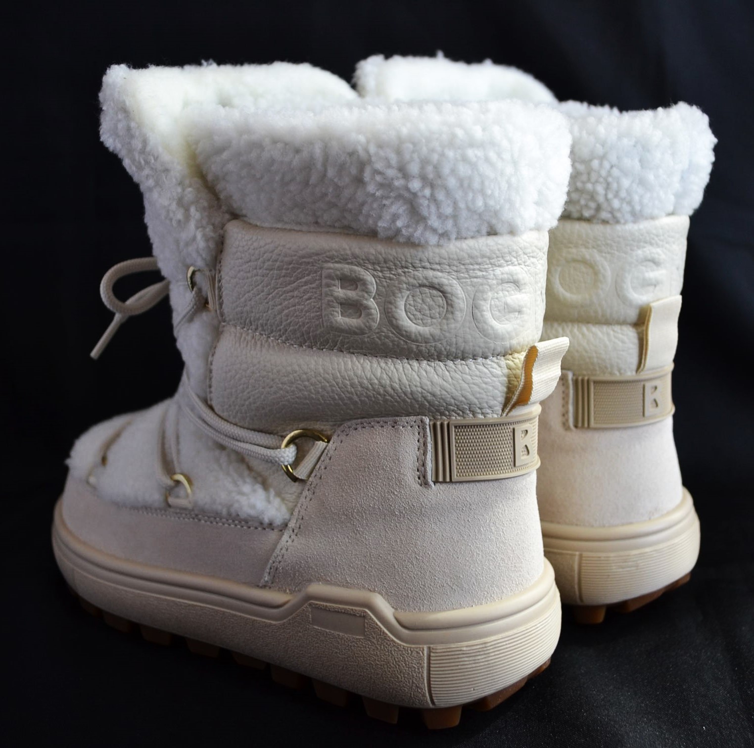 BOGNER CHAMONIX DAMEN LAMMFELL BOOTS STIEFEL MIT SPIKES NATUR Gr 39 NEU – Bild 6