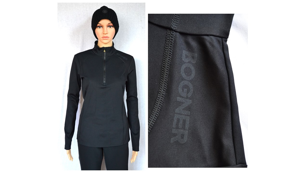 BOGNER DAMEN MADITA SKI LONGSLEEVE FIRST LAYER STRETCH UNTERZIEHER SCHWARZ GOLD Gr 38 M NEU