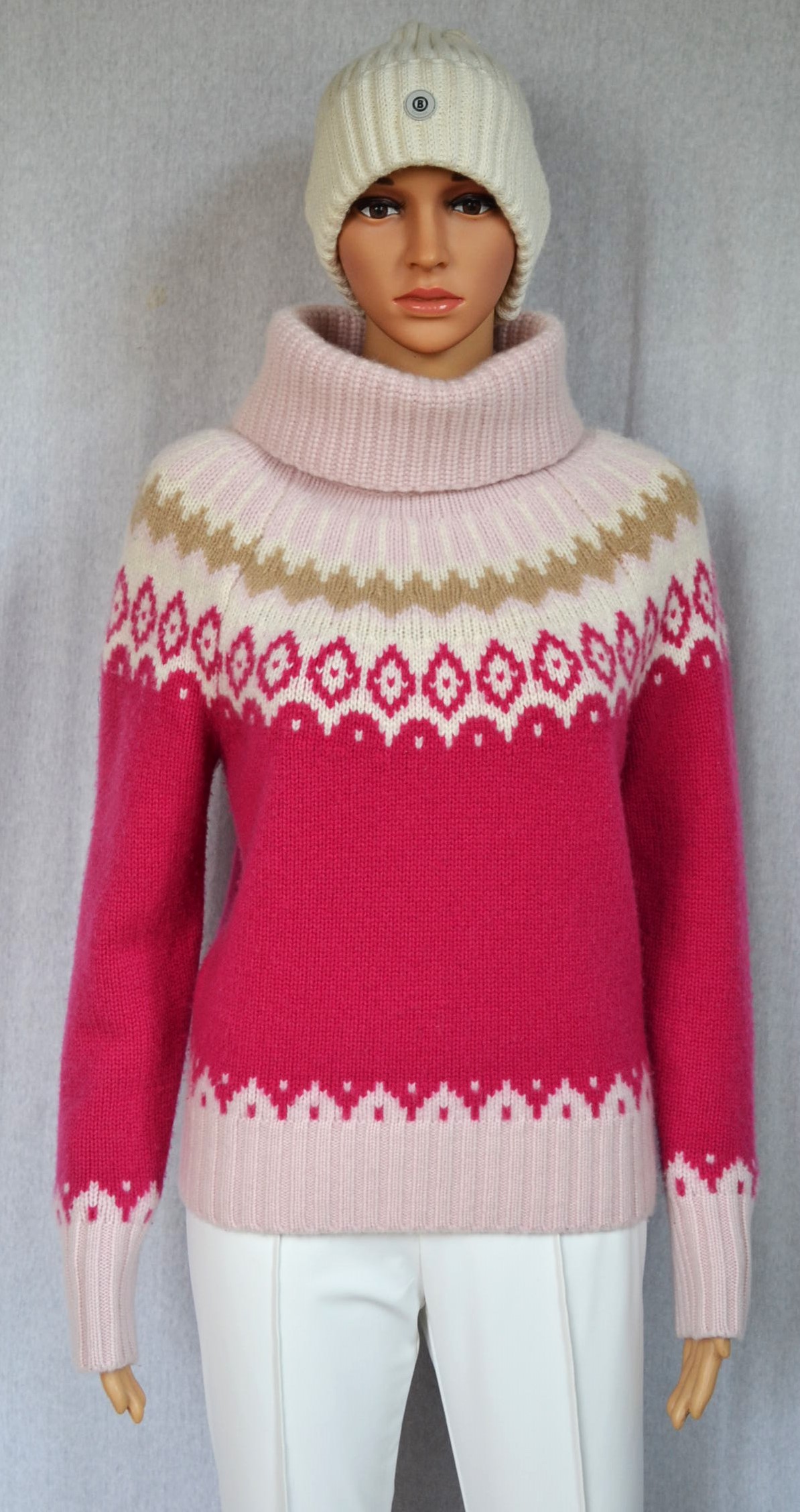 BOGNER INGRID 100% KASCHMIR DAMEN STRICK PULLOVER PINK ROSA Gr 36 S NEU – Bild 3