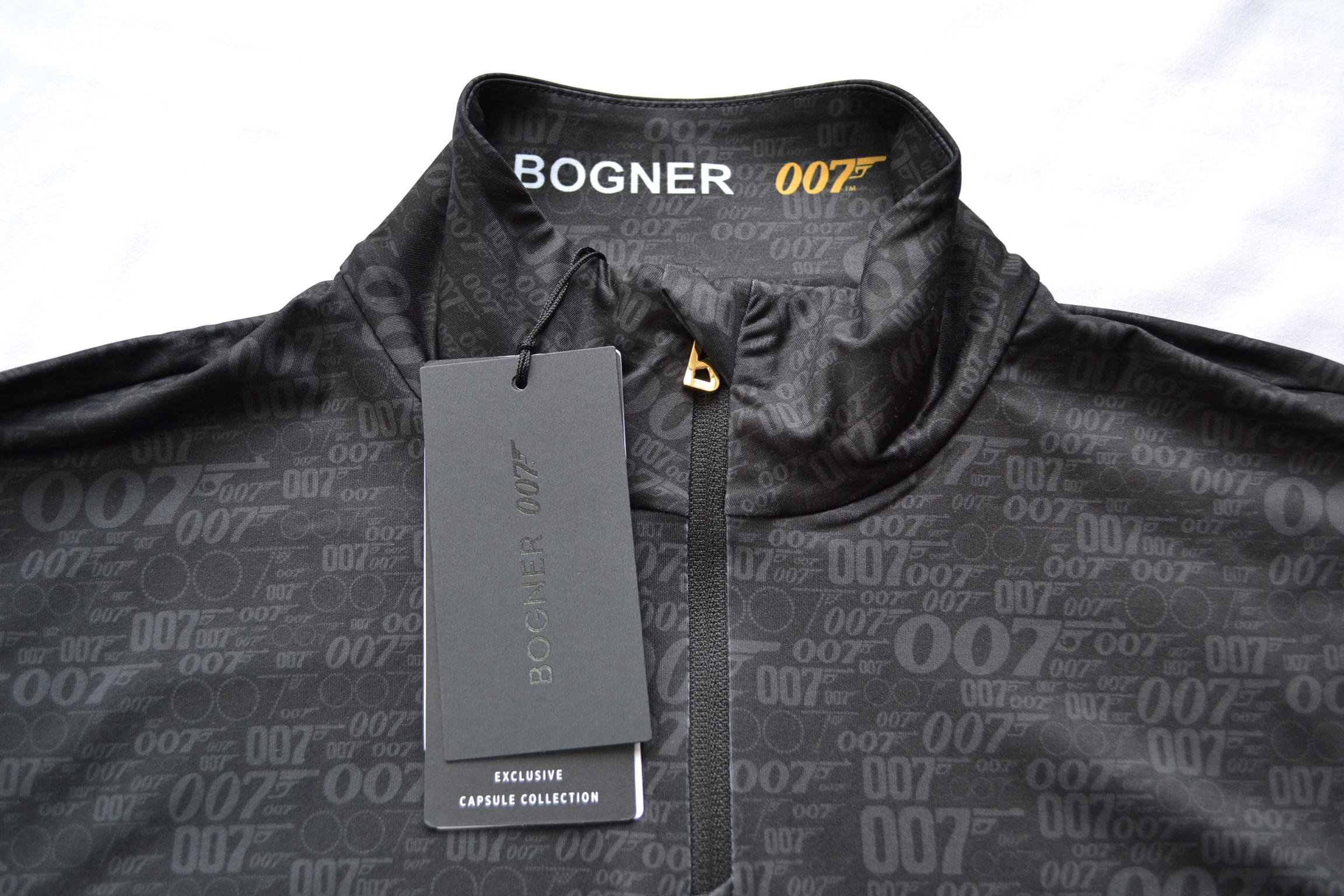 BOGNER DAMEN 007 BOND 13 SKI LONGSLEEVE FIRST LAYER STRETCH UNTERZIEHER SCHWARZ GOLD LOGO PRINT Gr 38 M NEU – Bild 3